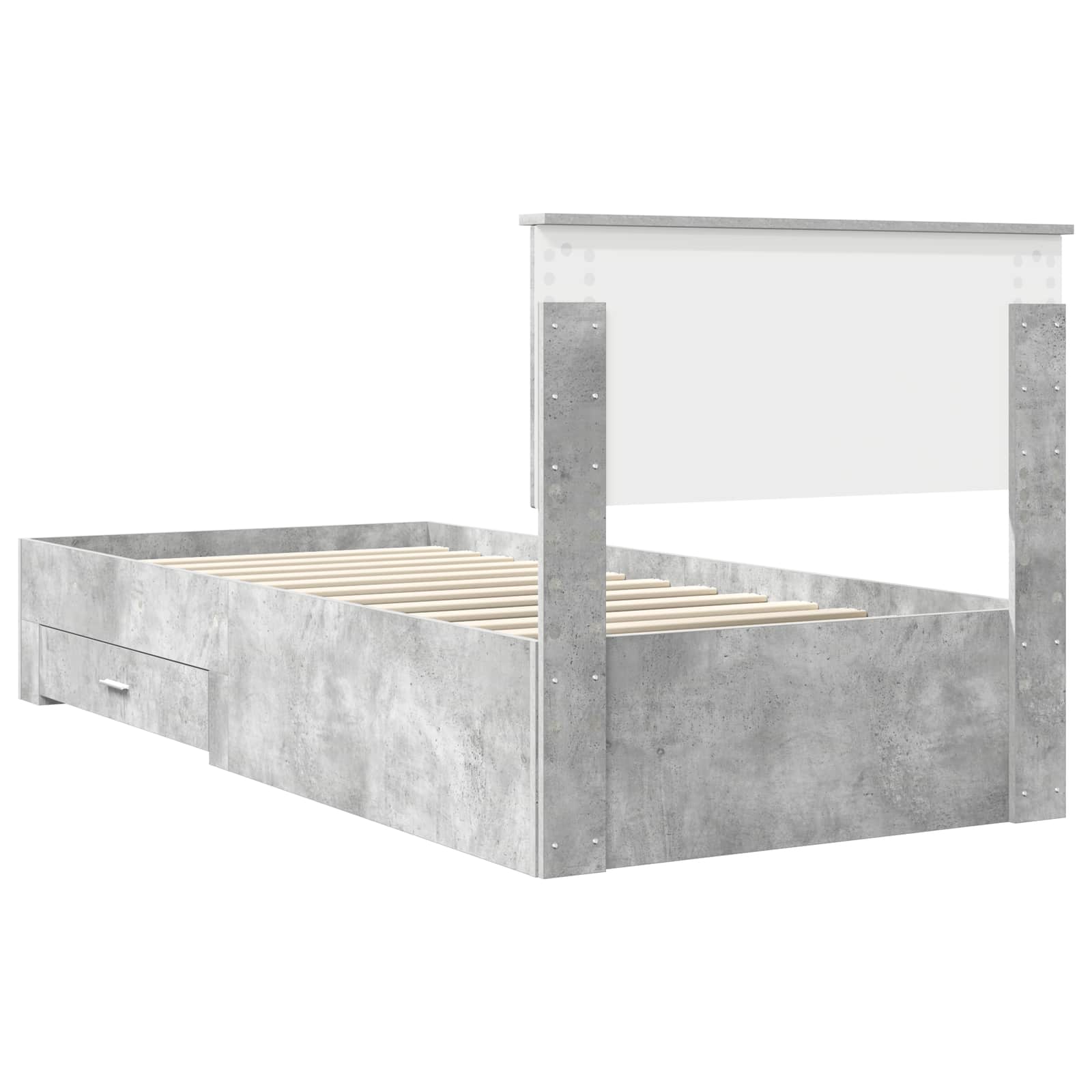 Krevetna konstrukcija s uzglavljem Betonski sivi 90 x 200 cm