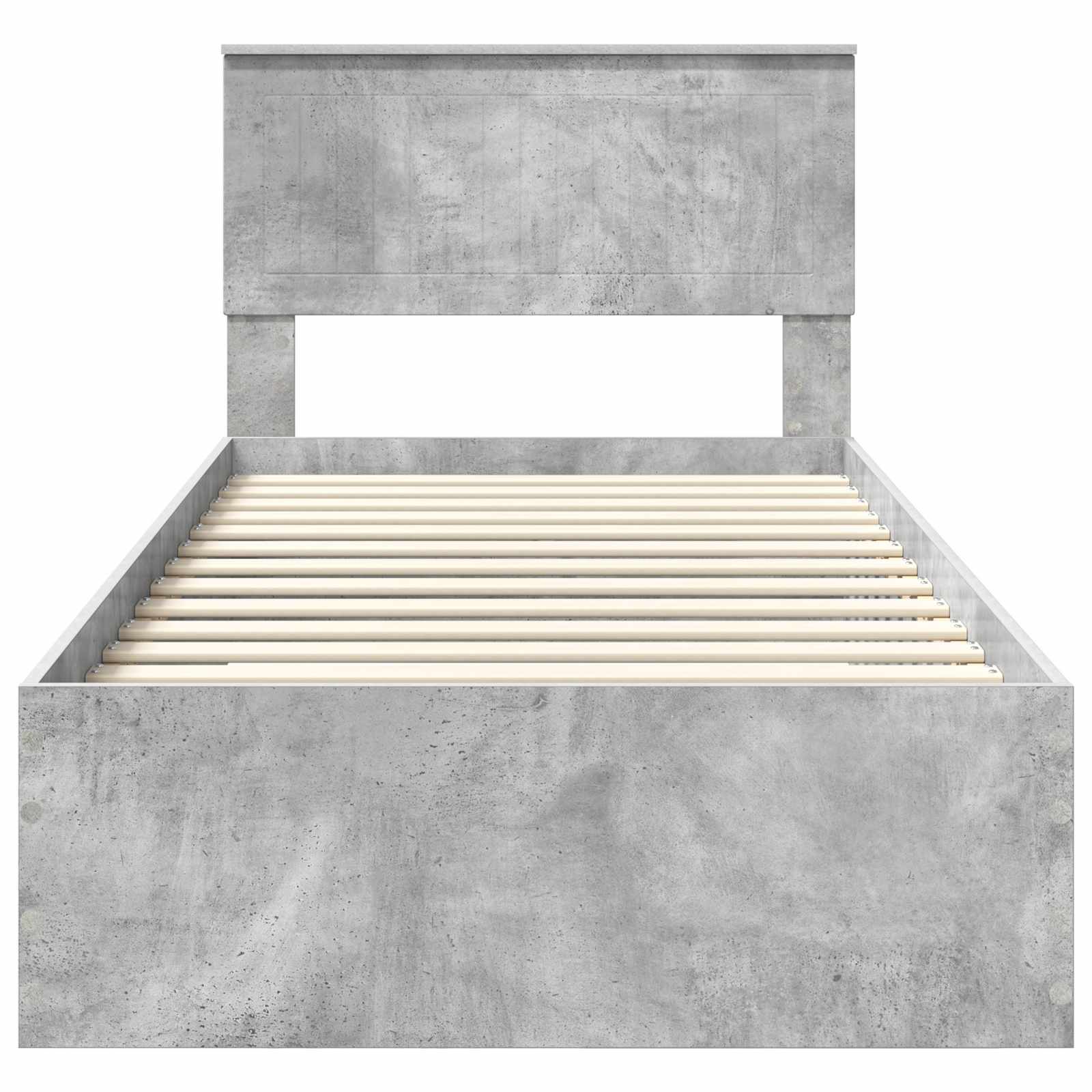 Krevetna konstrukcija s uzglavljem Betonski sivi 90 x 200 cm
