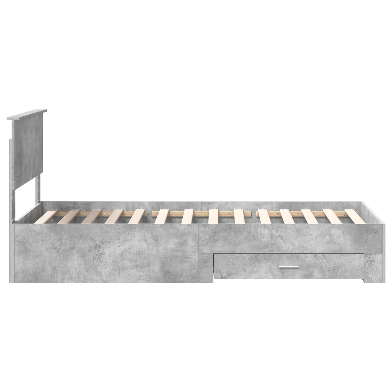 Krevetna konstrukcija s uzglavljem Betonski sivi 90 x 200 cm