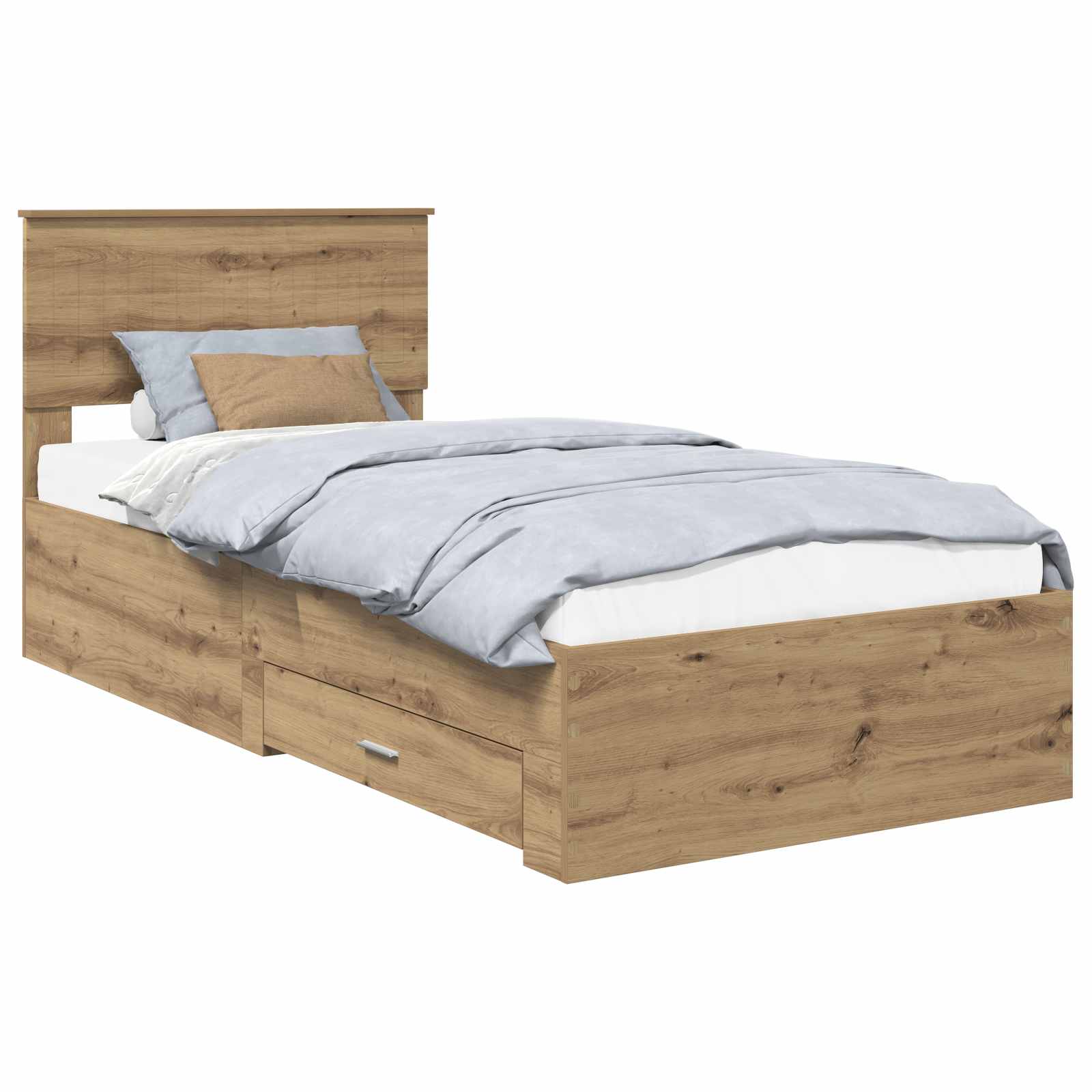 Krevetna konstrukcija s uzglavljem Umjetnički hrast 90 x 200 cm