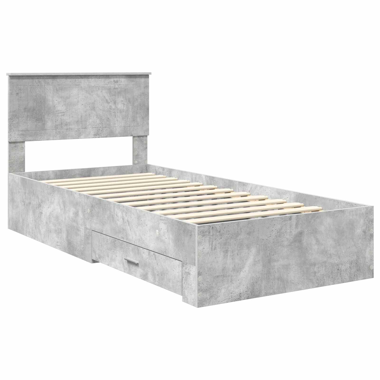 Krevetna konstrukcija s uzglavljem Betonski sivi 90 x 190 cm