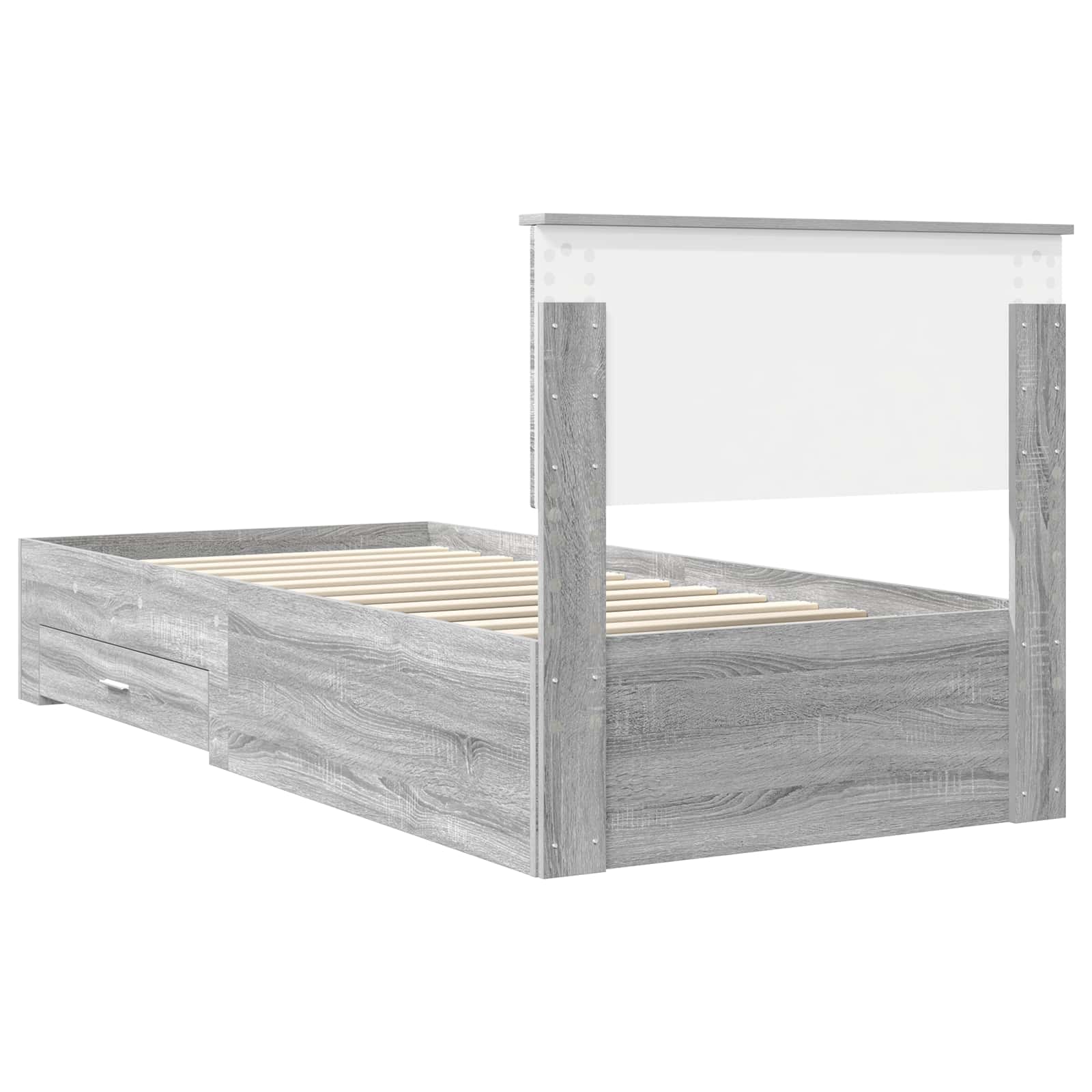 Krevetna konstrukcija Siva Sonoma 90 x 190 cm Konstruirano drvo