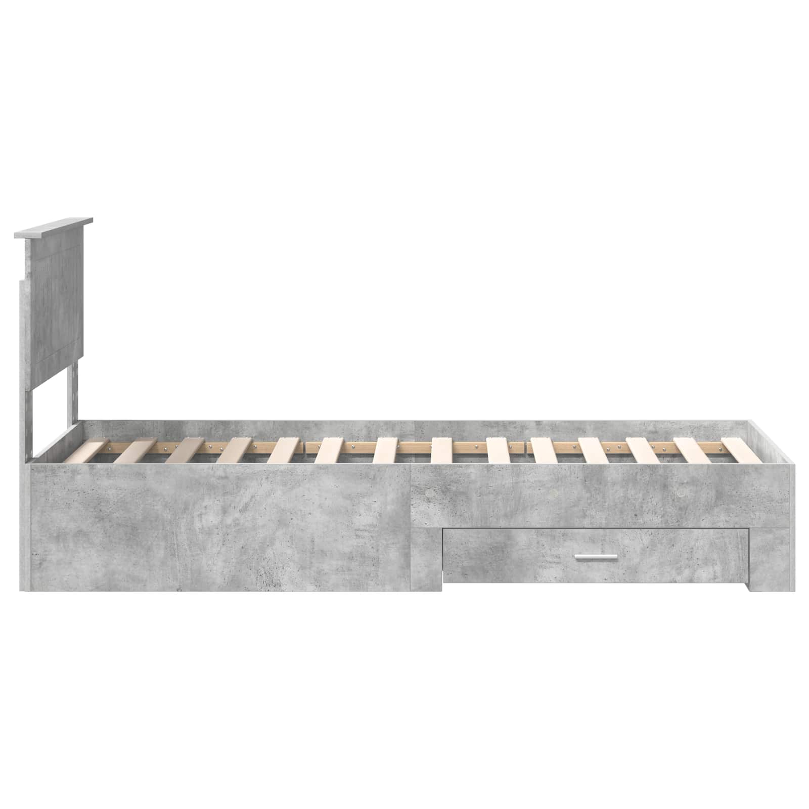 Krevetna konstrukcija Betonski sivi i srebrna 70 x 190 cm