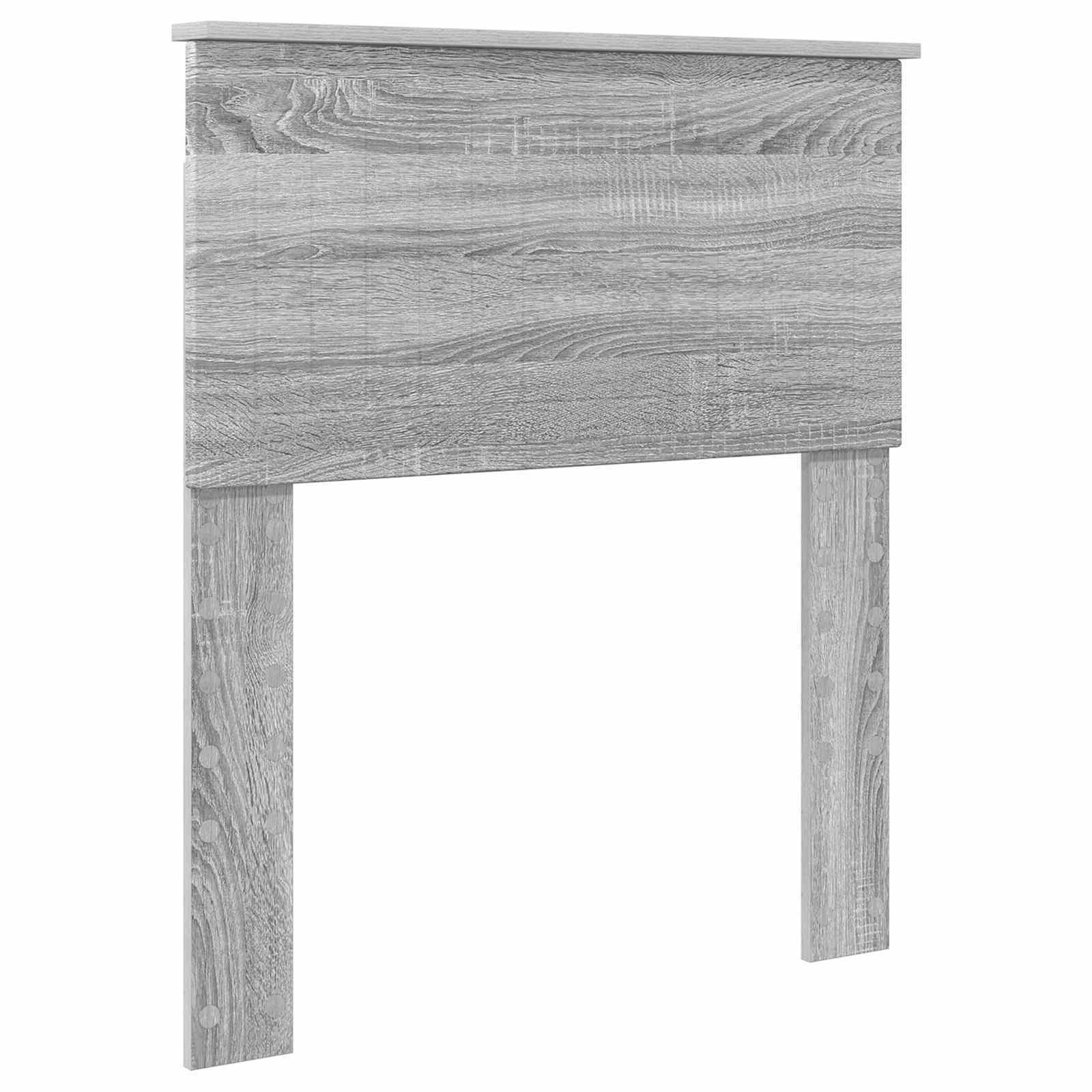 Krevetna konstrukcija Sivi Sonoma i srebrna 75 x 190 cm