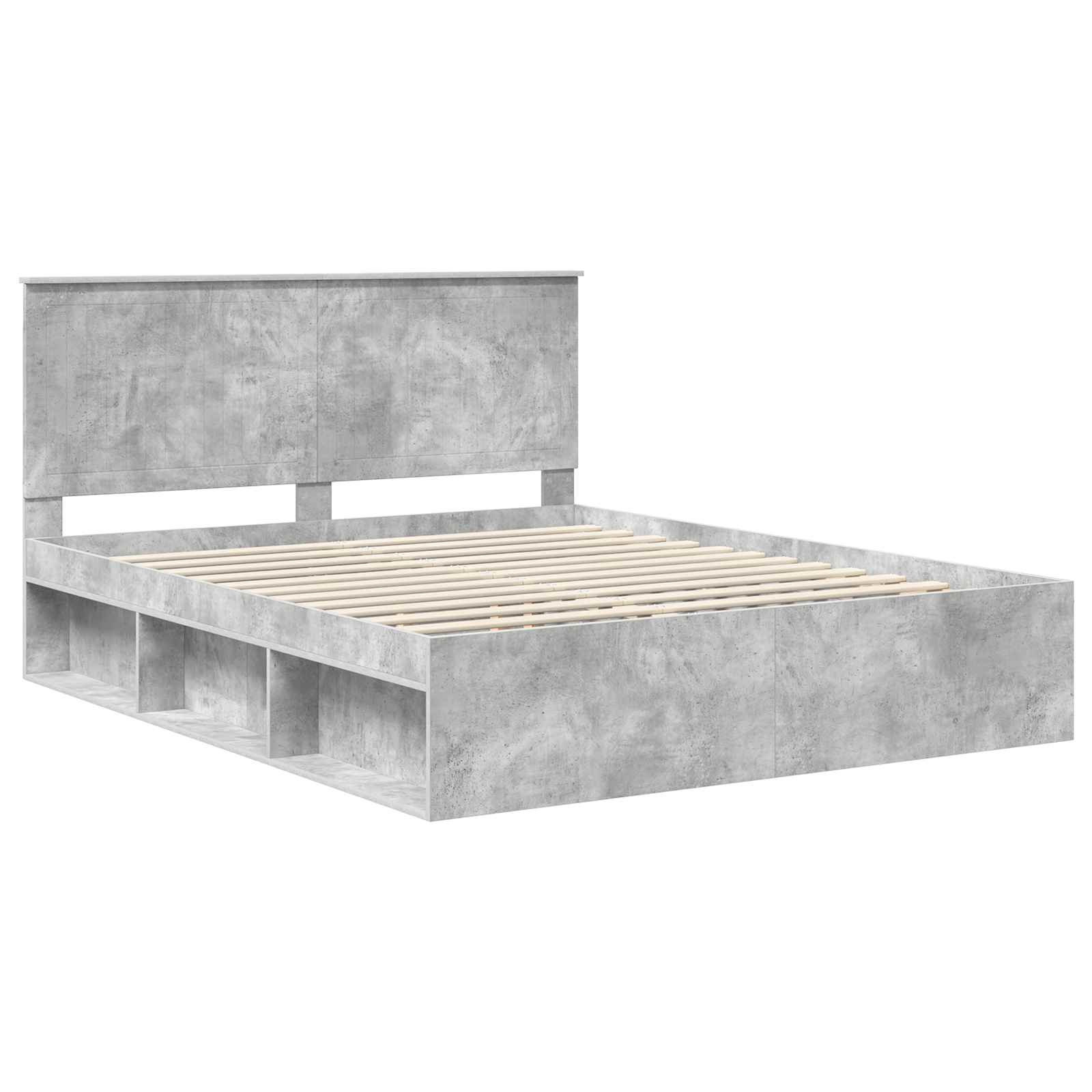 Krevetna konstrukcija Beton 160 x 200 cm Čvrsto borovo drvo