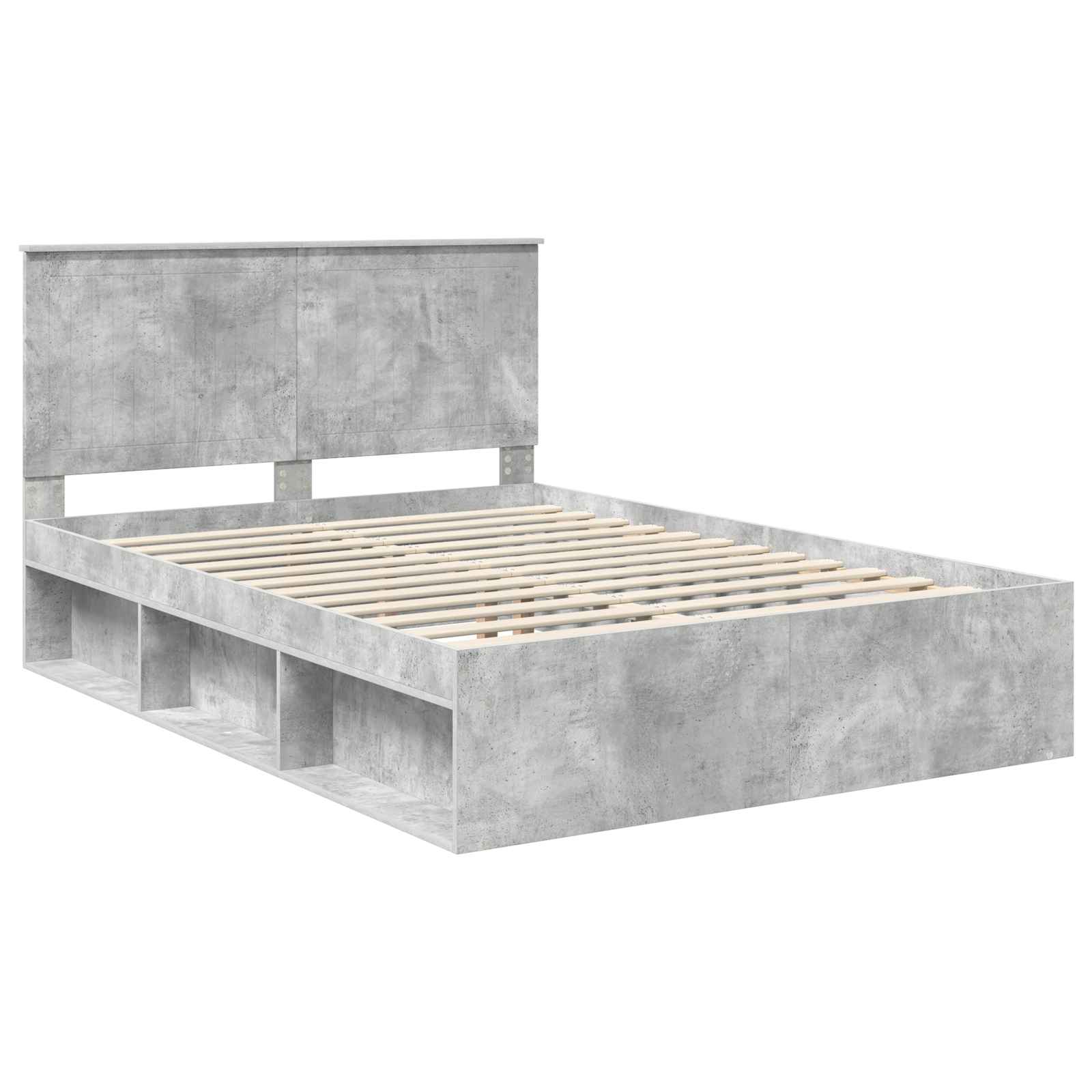 Krevetna konstrukcija Beton 140 x 200 cm Čvrsto borovo drvo