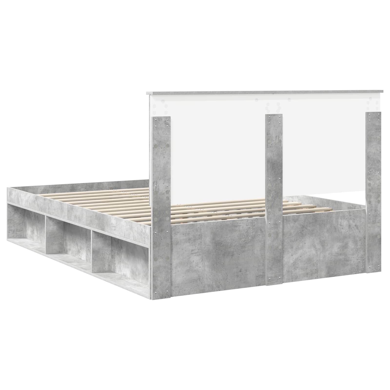 Krevetna konstrukcija Beton 140 x 200 cm Čvrsto borovo drvo