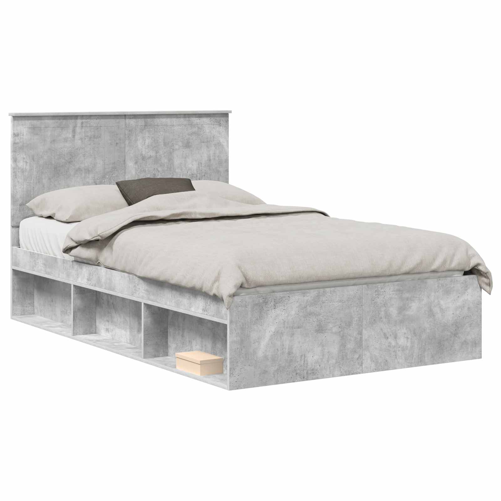 Krevetna konstrukcija Beton 120 x 200 cm Čvrsto borovo drvo
