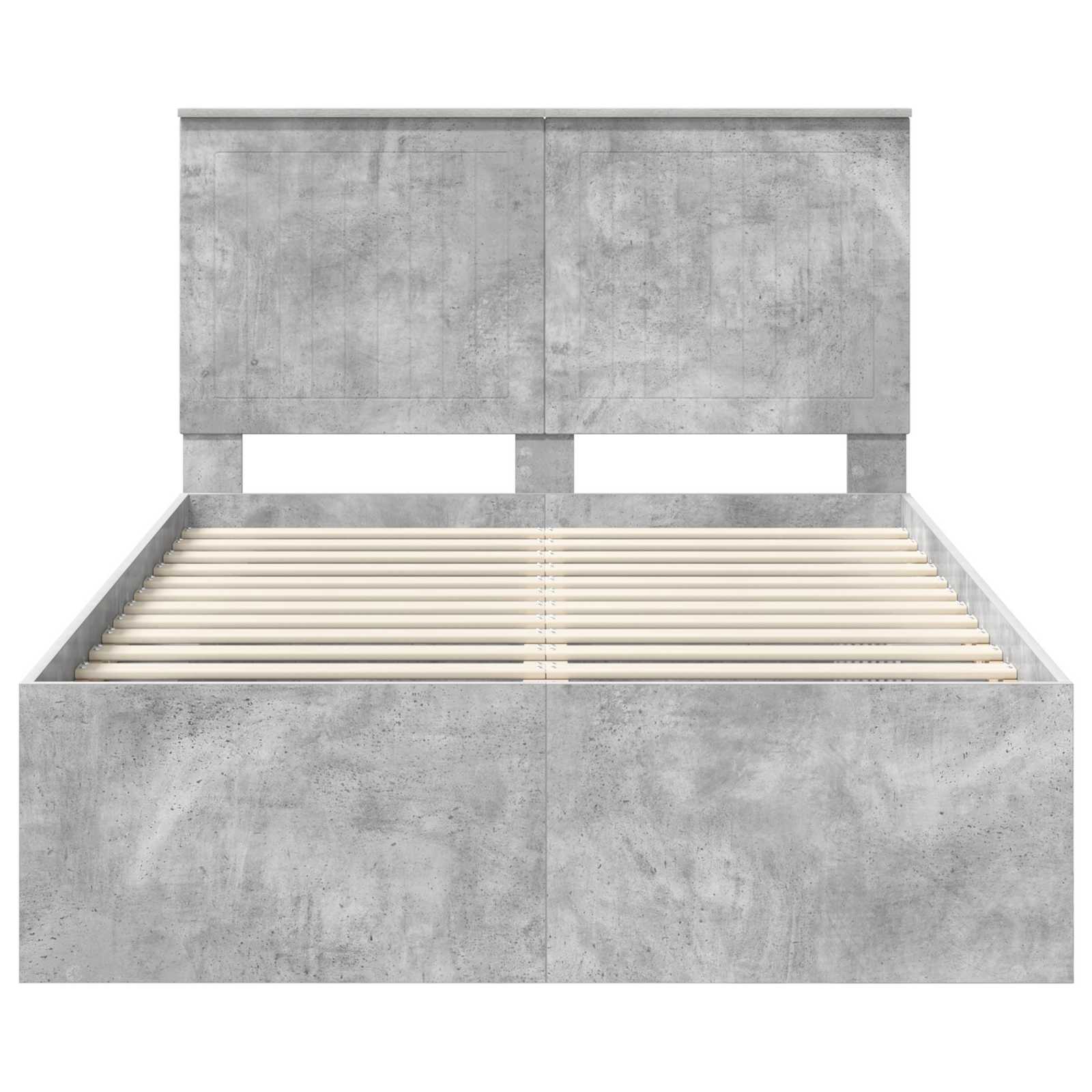 Krevetna konstrukcija Beton 120 x 190 cm Čvrsto borovo drvo