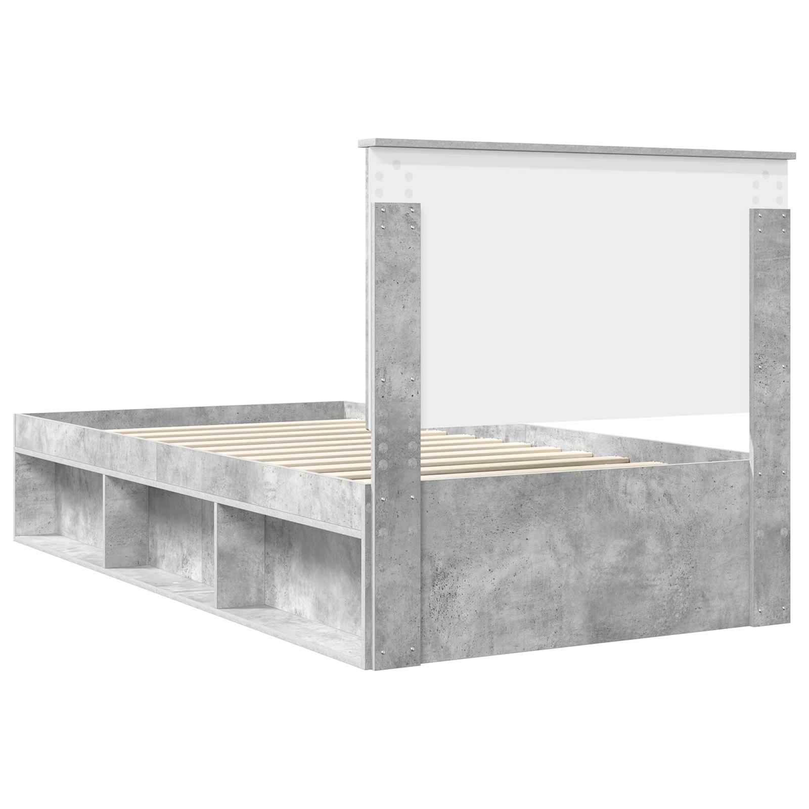 Krevetna konstrukcija s uzglavljem Betonska siva 100 x 200 cm