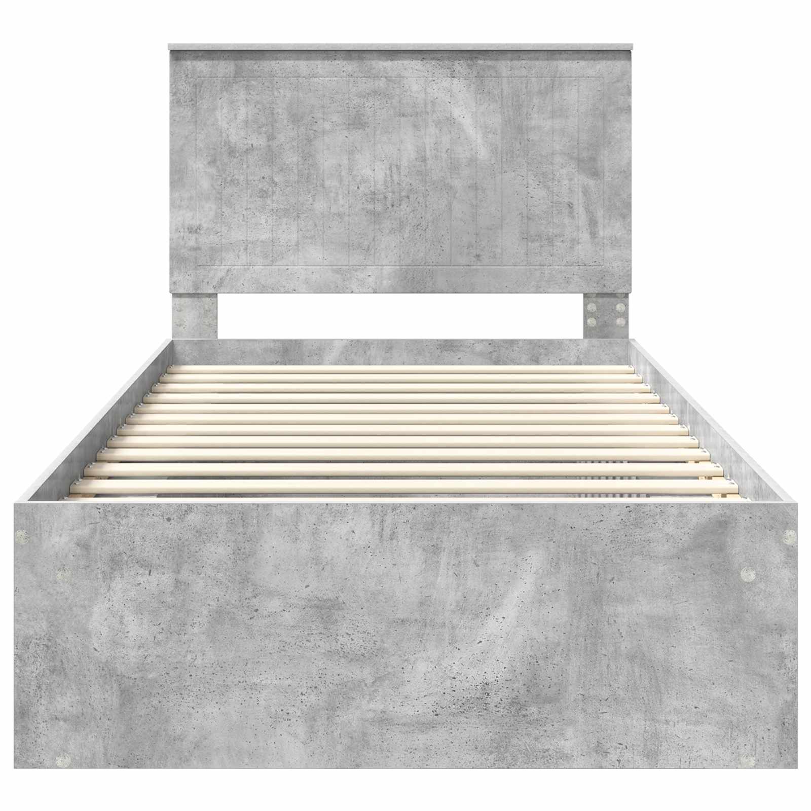Krevetna konstrukcija s uzglavljem Betonska siva 100 x 200 cm