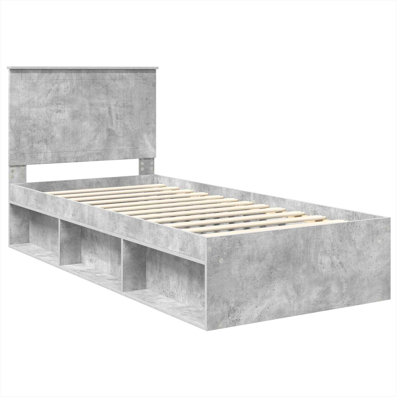 Krevetna konstrukcija Beton 90 x 200 cm Čvrsto borovo drvo