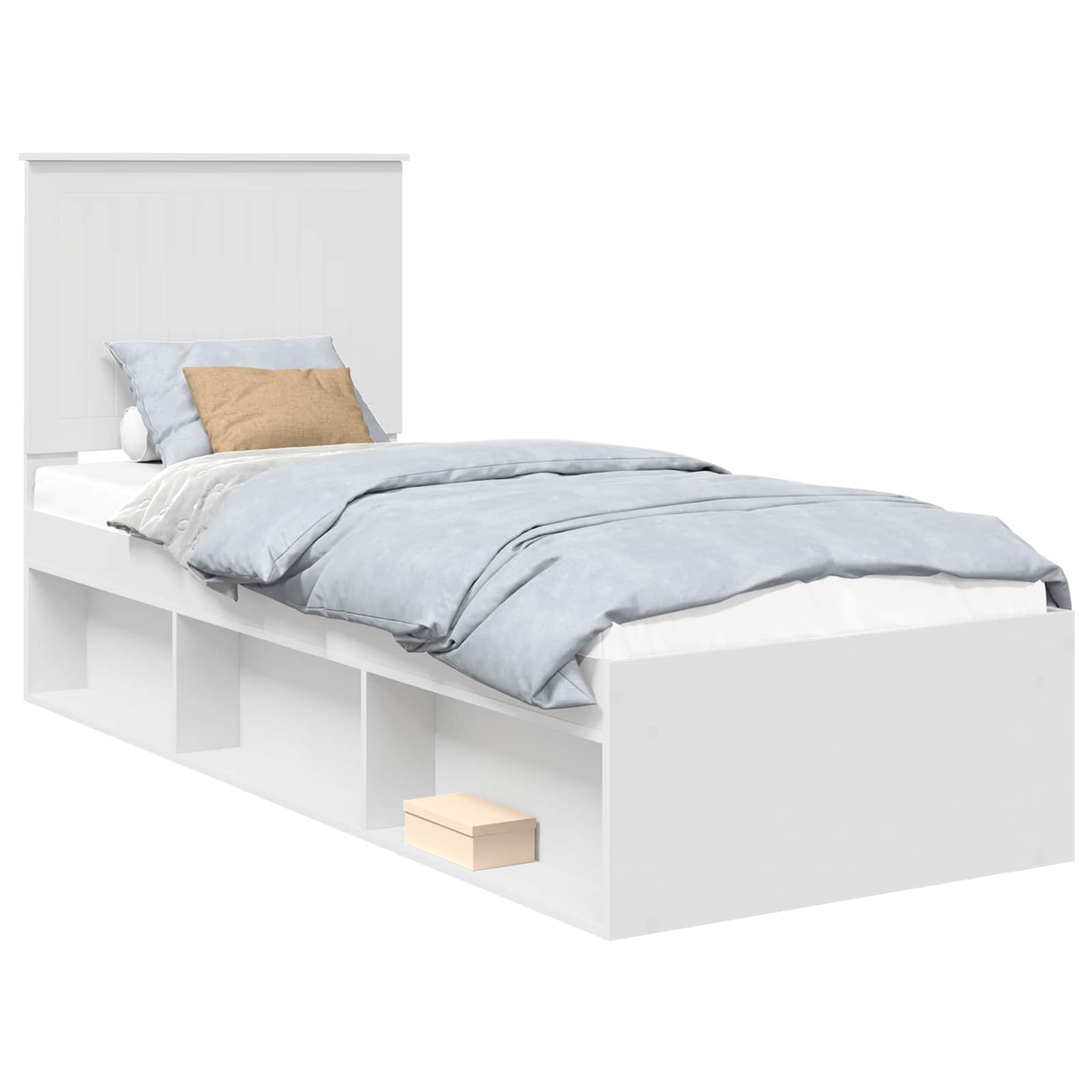 Krevetna konstrukcija Bijelo 75 x 190 cm Čvrsto borovo drvo