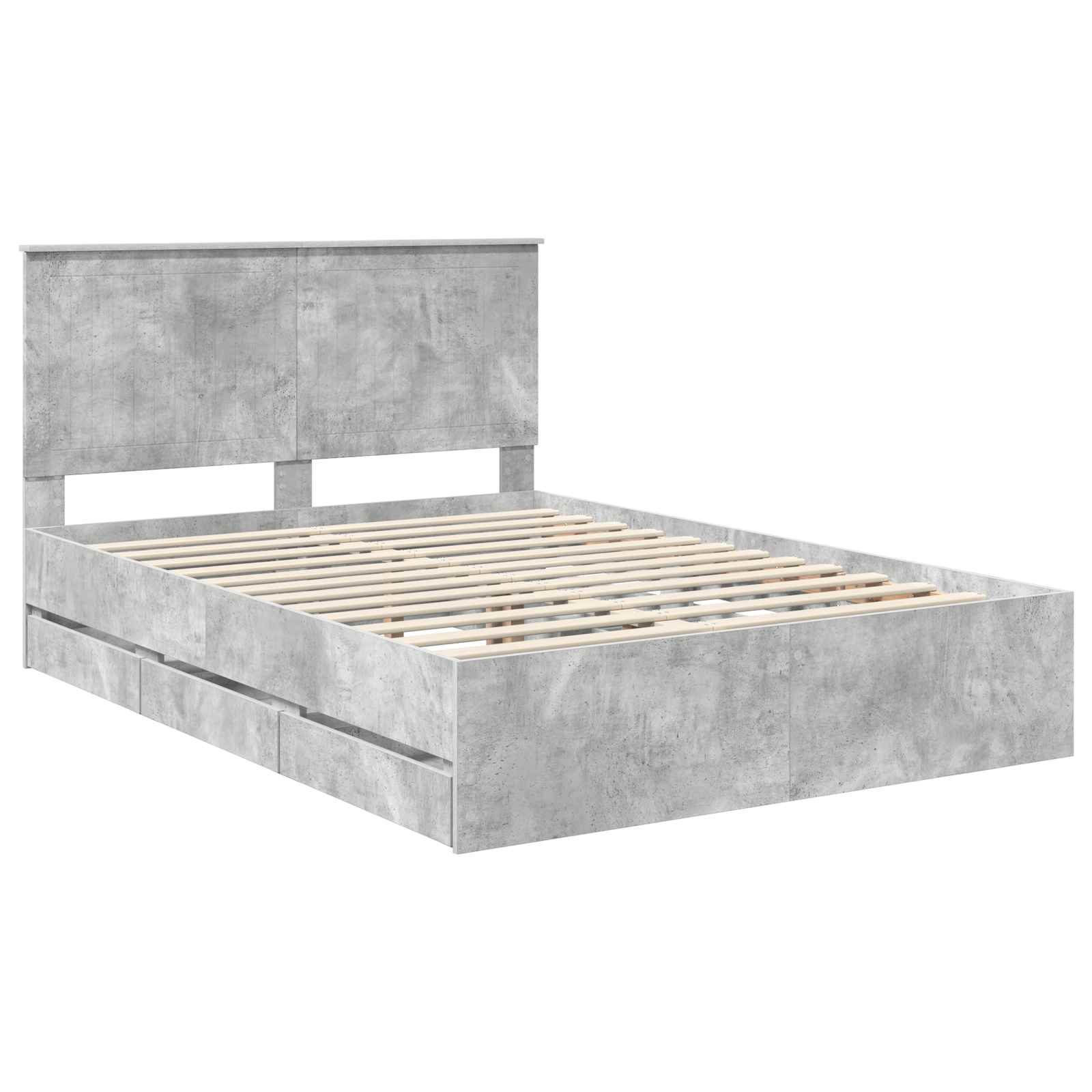 Krevetna konstrukcija s ladicama Betonski sivi 140 x 190 cm