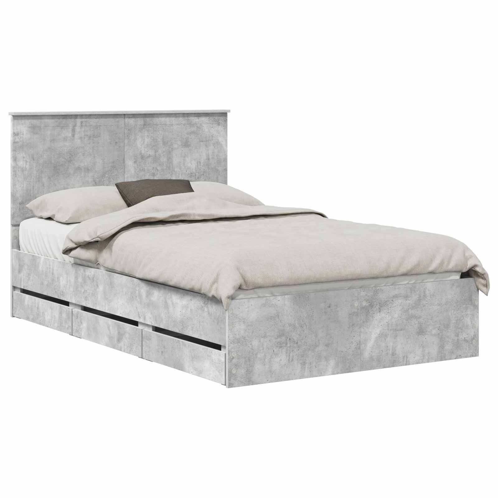 Krevetna konstrukcija s ladicama Betonski sivi 120 x 190 cm
