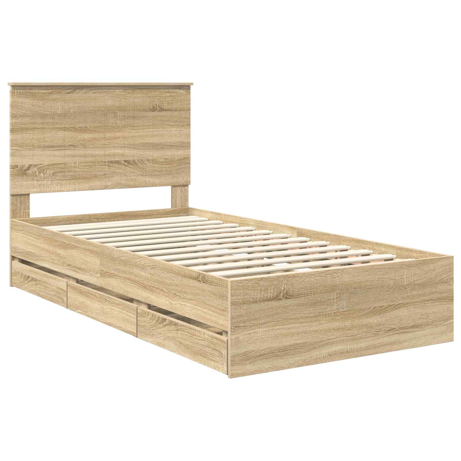 Krevetna konstrukcija s ladicama Sonoma hrast 100 x 200 cm