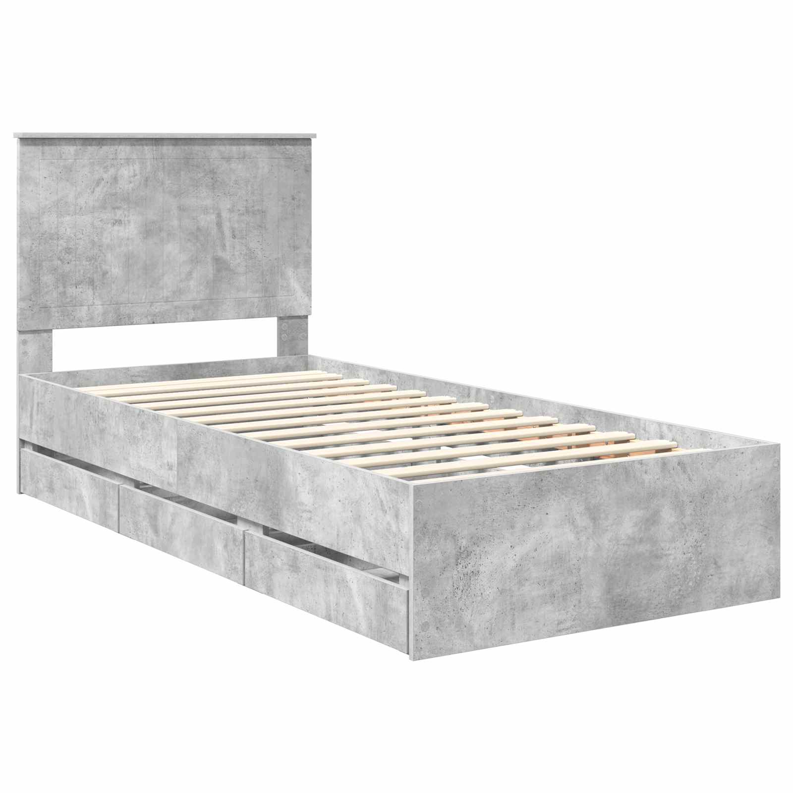 Krevetna konstrukcija s ladicama Betonski sivi 90 x 200 cm