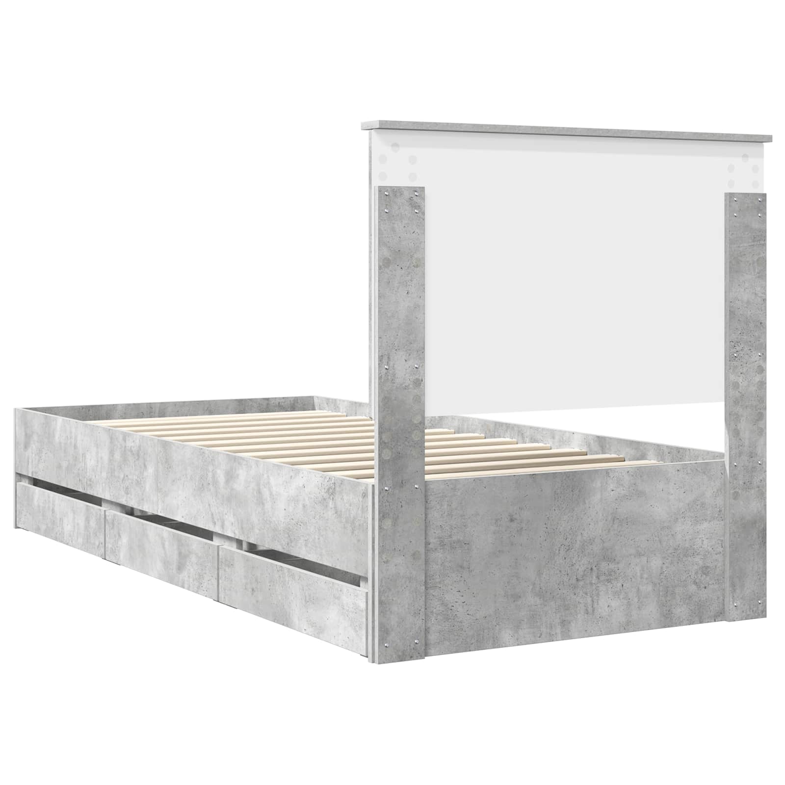 Krevetna konstrukcija s ladicama Betonski sivi 90 x 190 cm