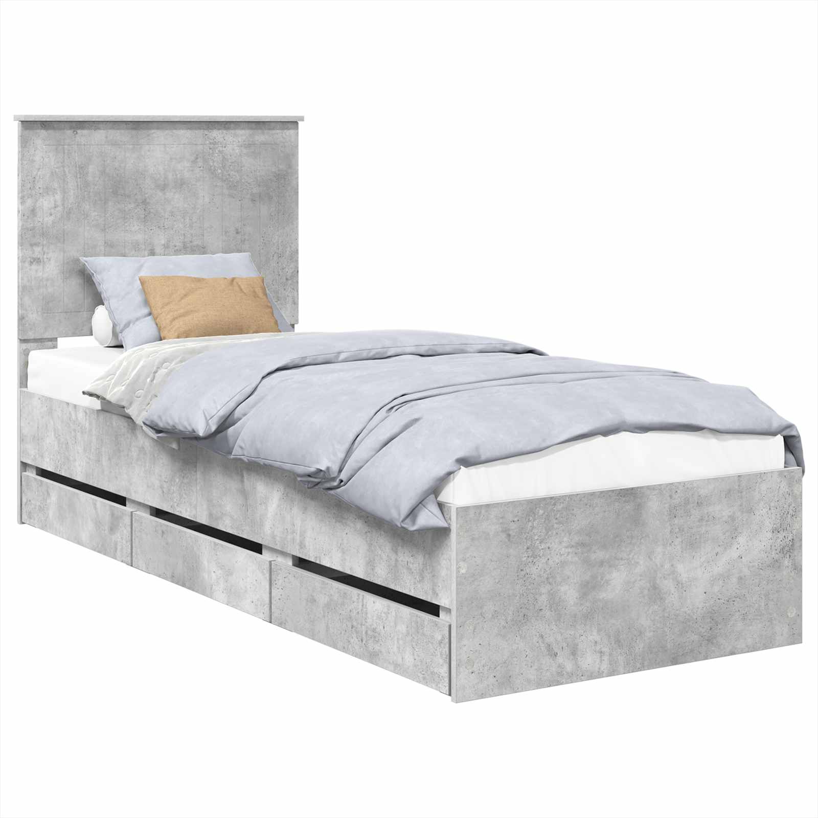 Krevetna konstrukcija s ladicama Betonski sivi 75 x 190 cm