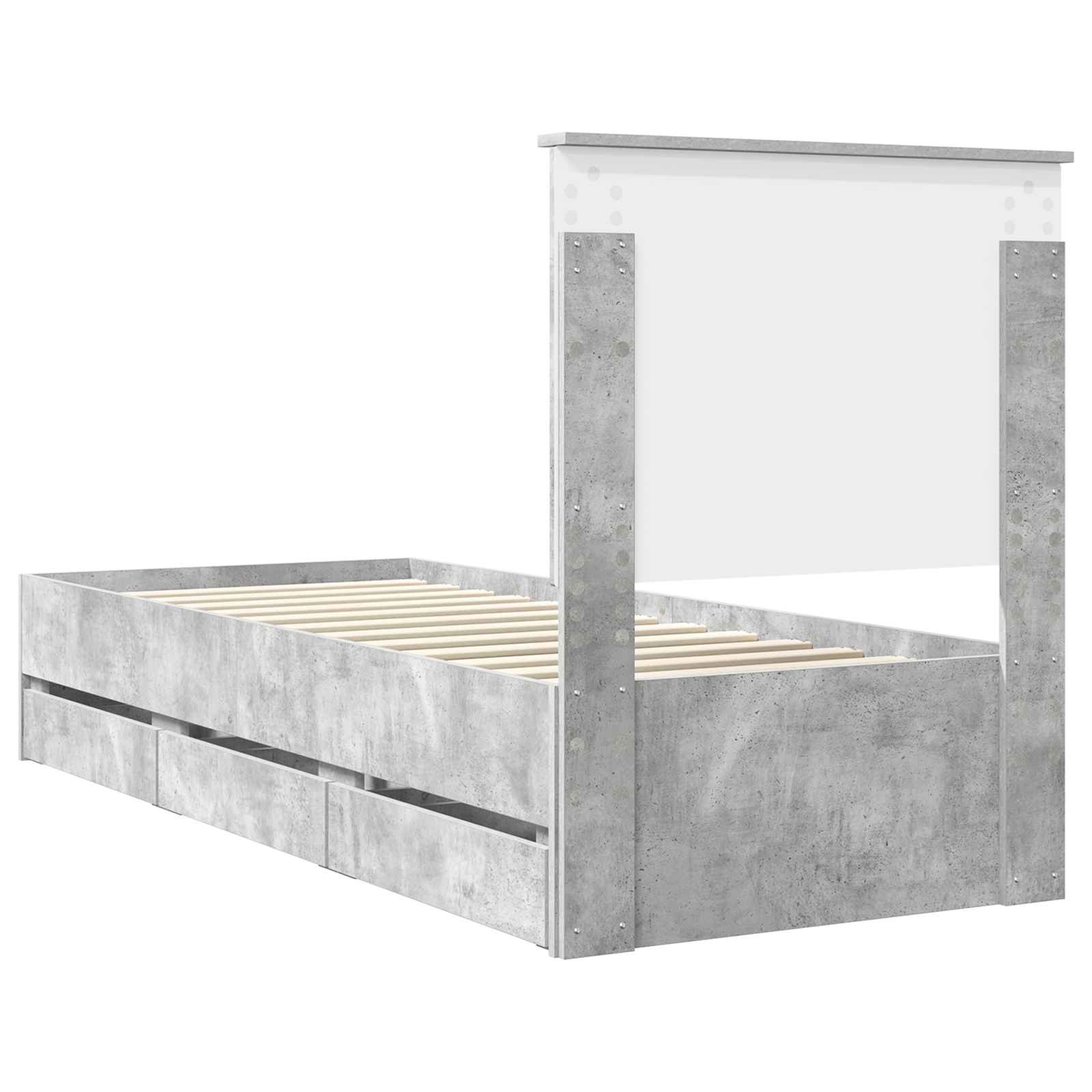 Krevetna konstrukcija s ladicama Betonski sivi 75 x 190 cm