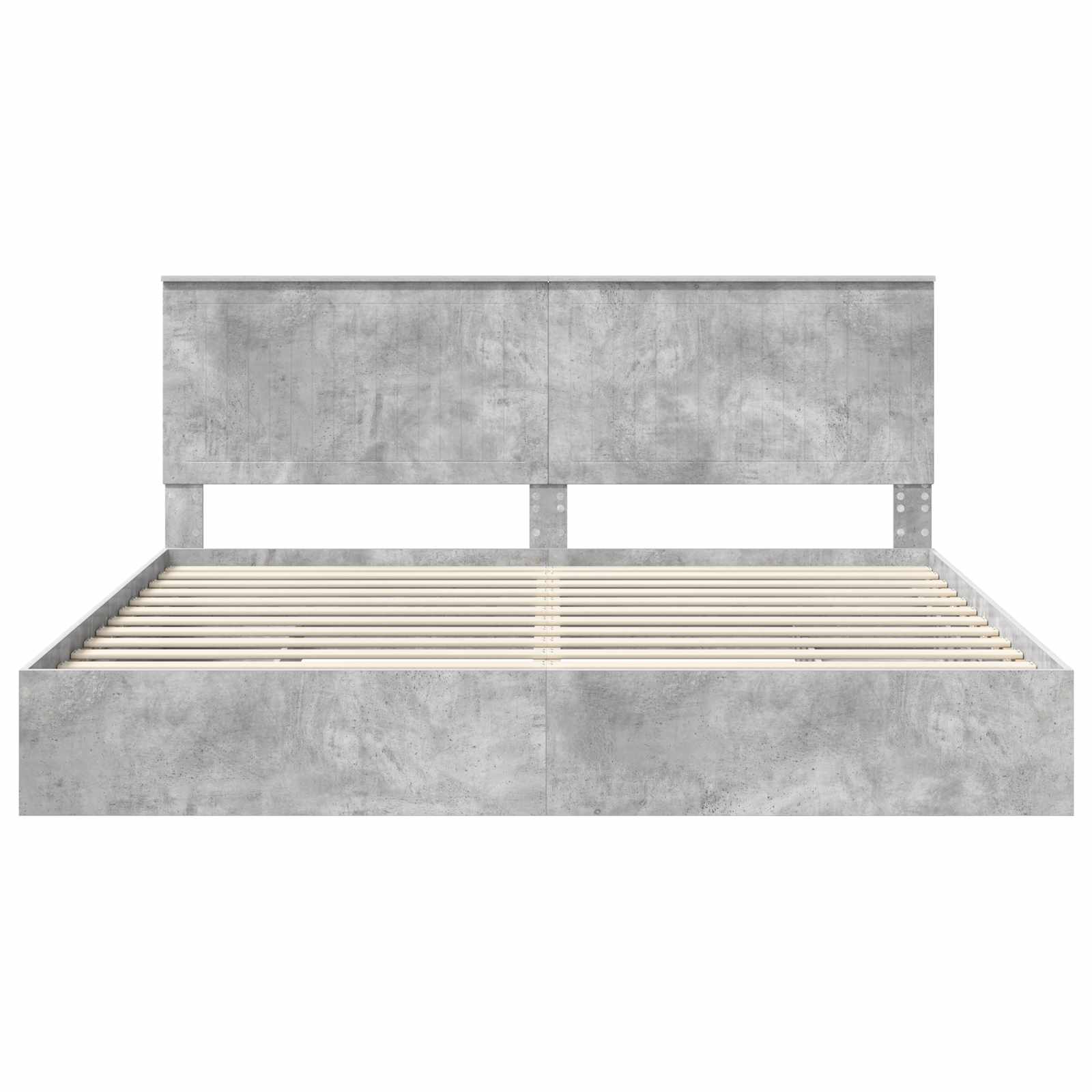 Krevet s od storage s uzglavljem Betonski sivi 200 x 200 cm