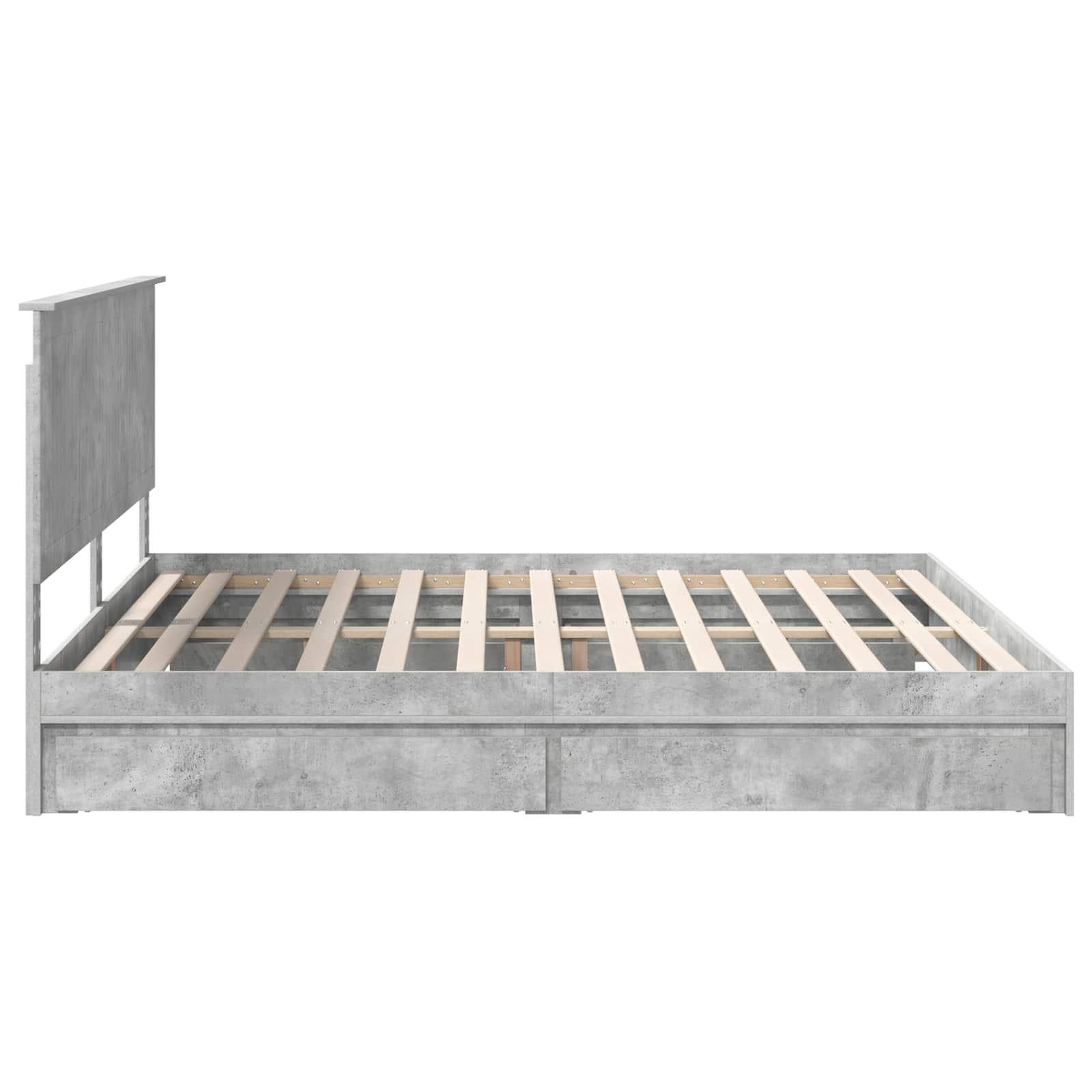 Krevet s od storage s uzglavljem Betonski sivi 200 x 200 cm
