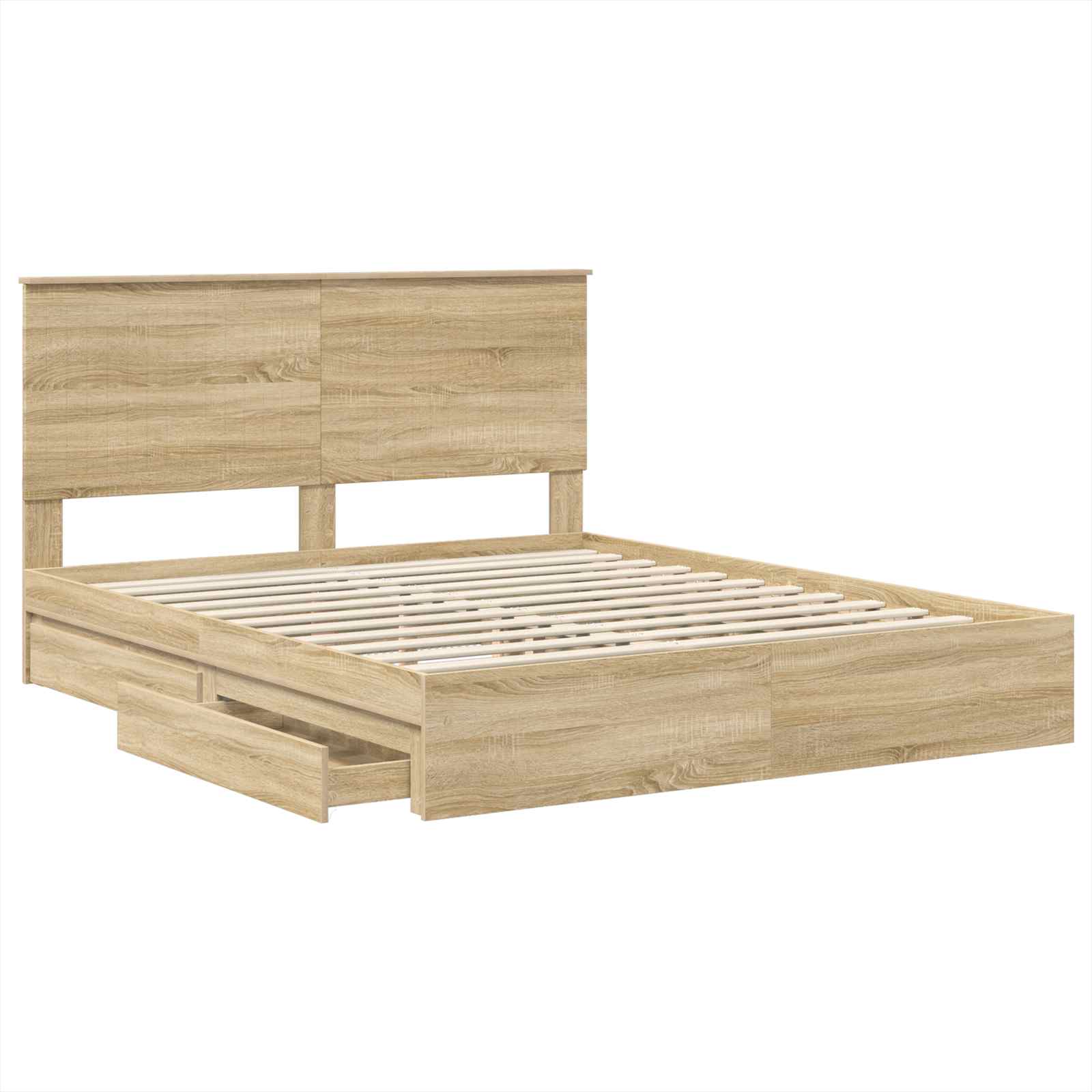 Krevet s od storage Sonoma hrast 160 x 200 cm Konstruirano drvo
