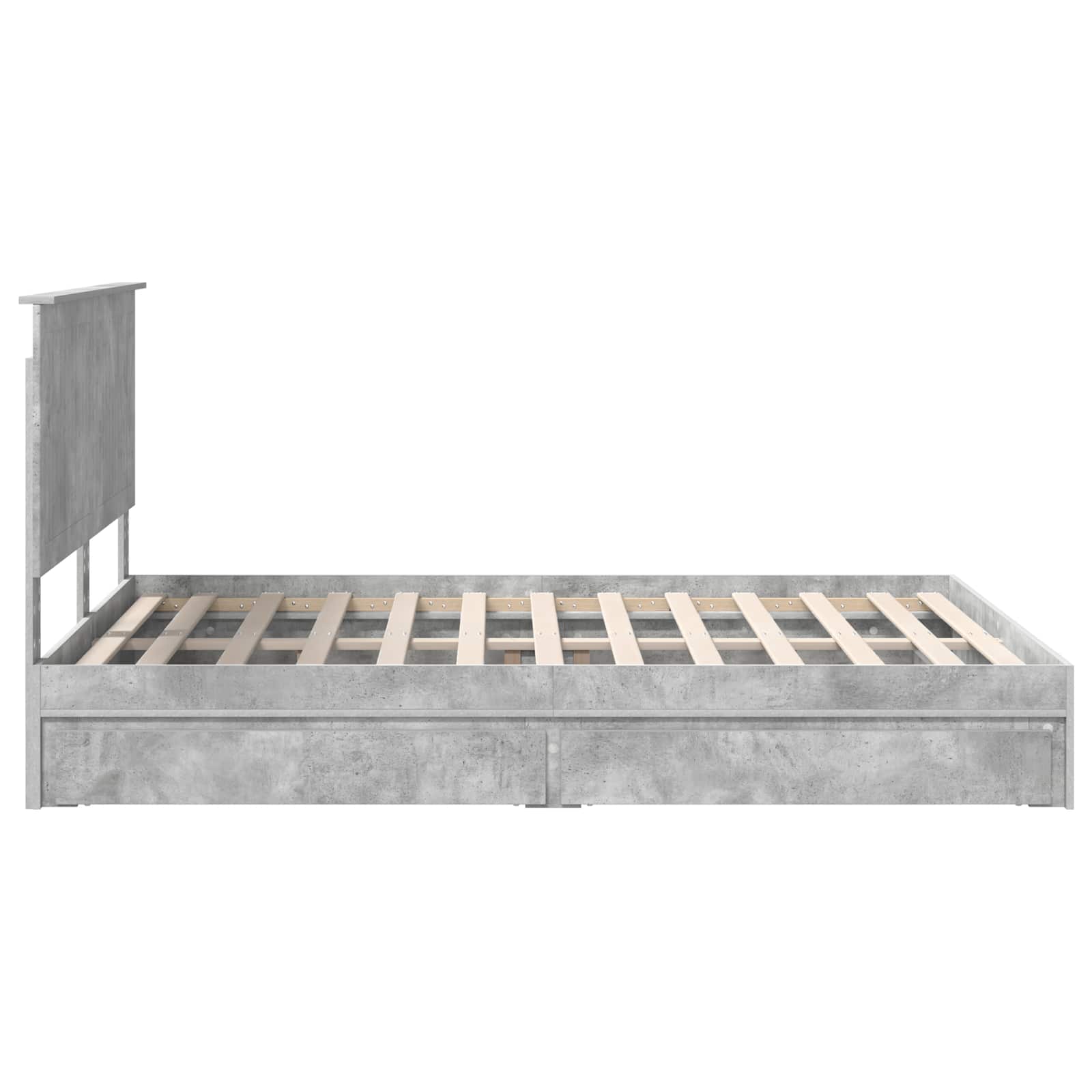 Krevet s od storage s uzglavljem Betonski sivi 150 x 200 cm