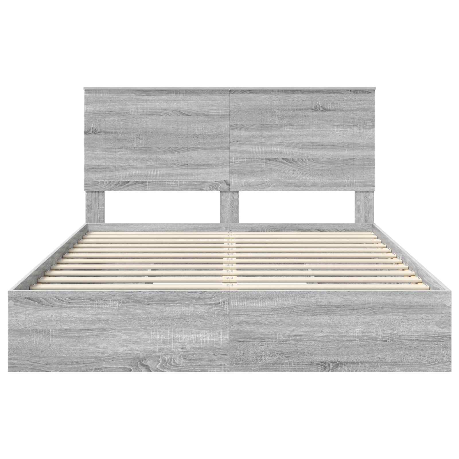 Krevet s od storage Siva Sonoma 150 x 200 cm Konstruirano drvo