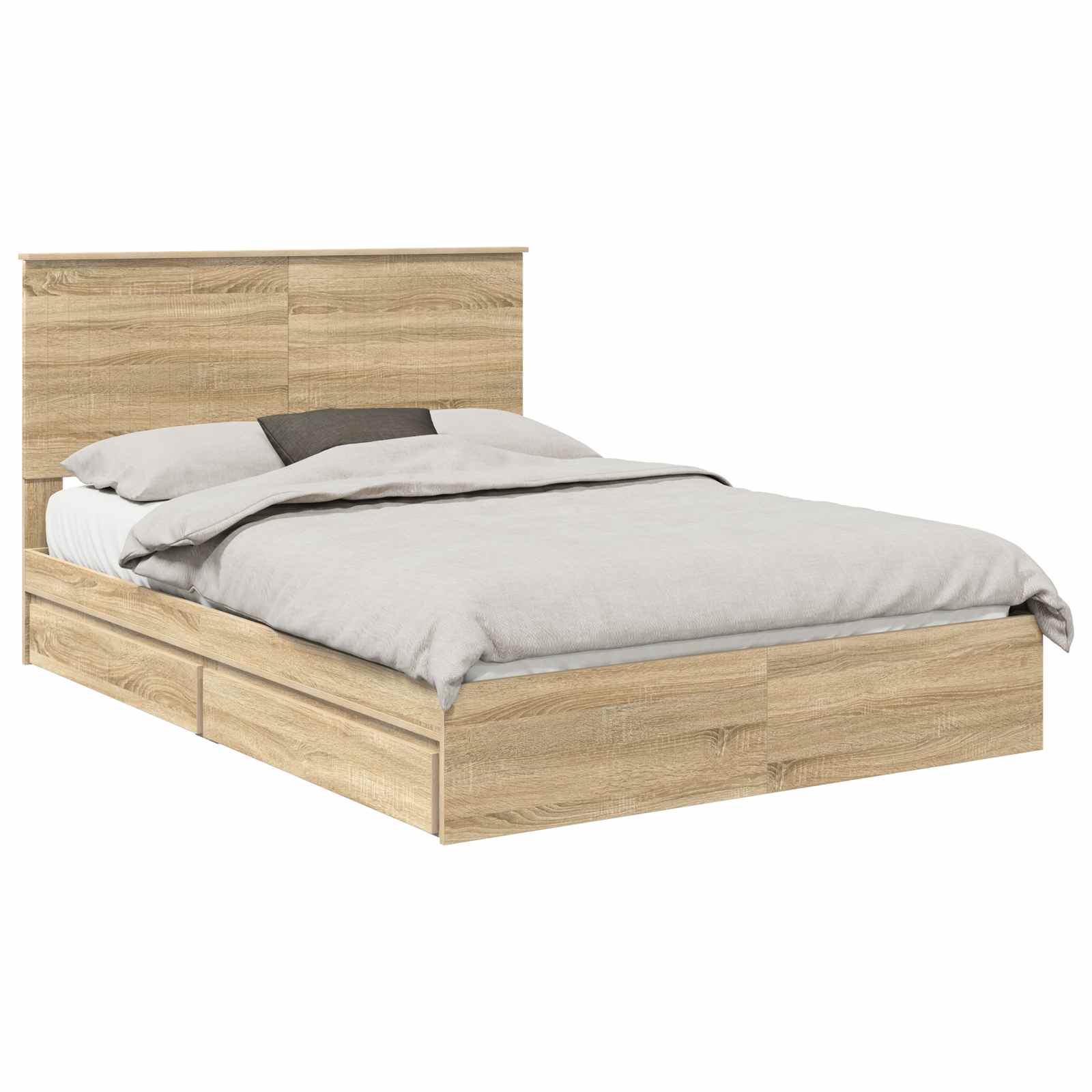 Krevet s od storage Sonoma hrast 140 x 200 cm Konstruirano drvo