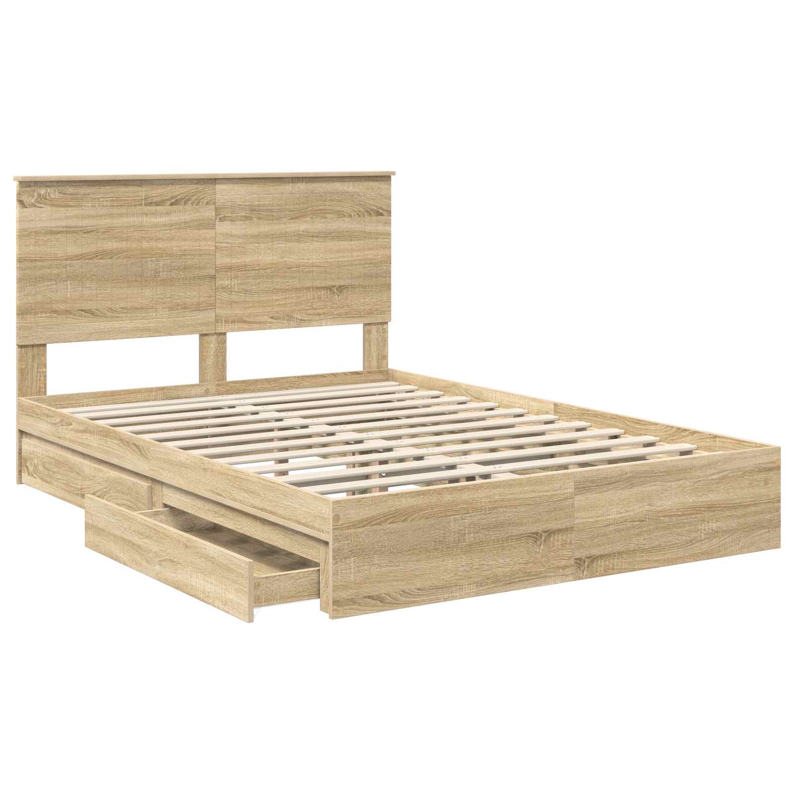 Krevet s od storage Sonoma hrast 140 x 200 cm Konstruirano drvo
