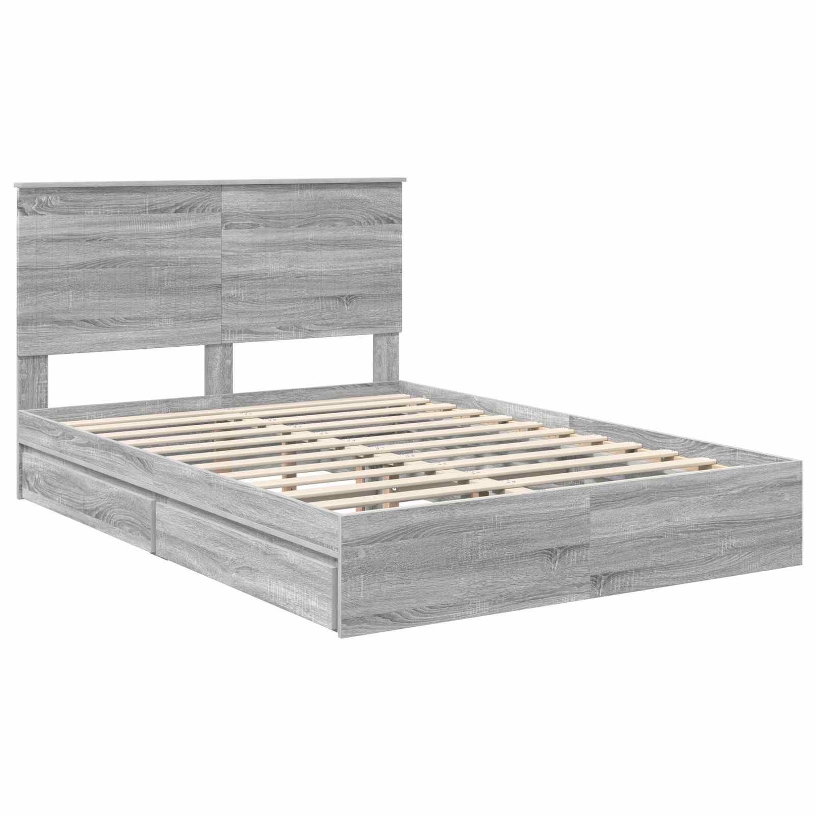 Krevet s od storage Siva Sonoma 140 x 200 cm Konstruirano drvo