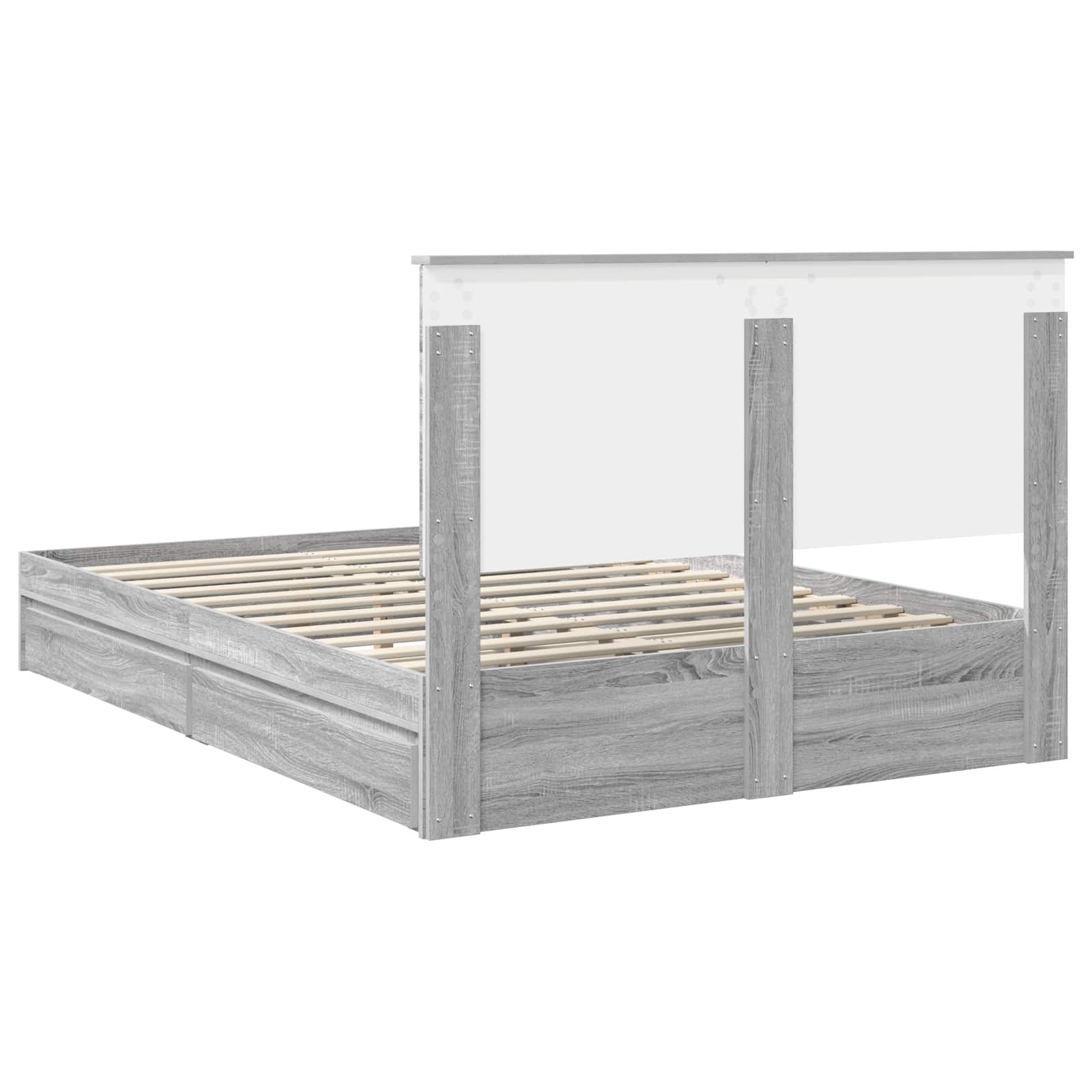 Krevet s od storage Siva Sonoma 140 x 200 cm Konstruirano drvo
