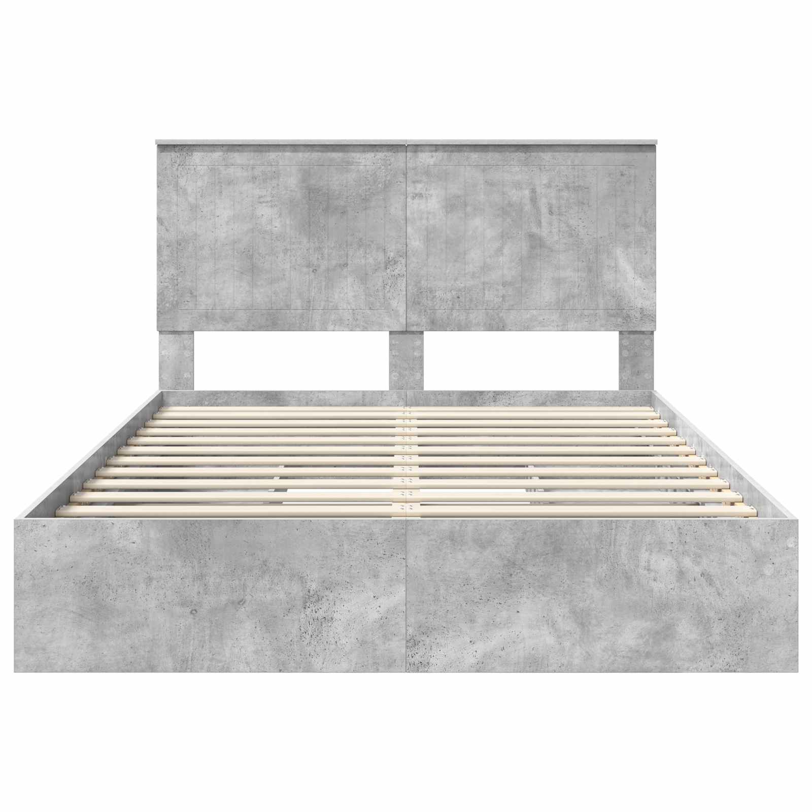 Krevet s od storage s uzglavljem Betonski sivi 135 x 190 cm
