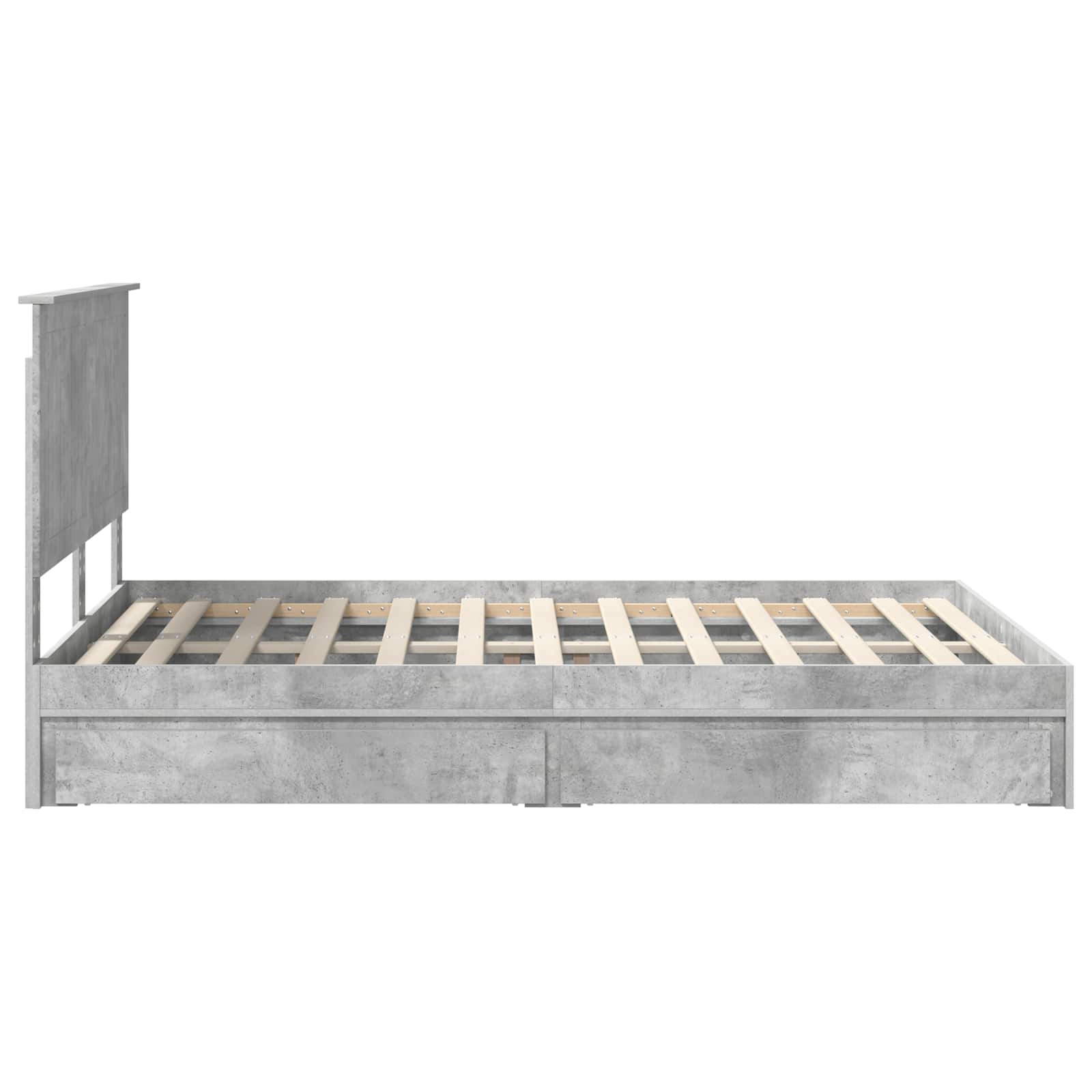 Krevet s od storage s uzglavljem Betonski sivi 135 x 190 cm