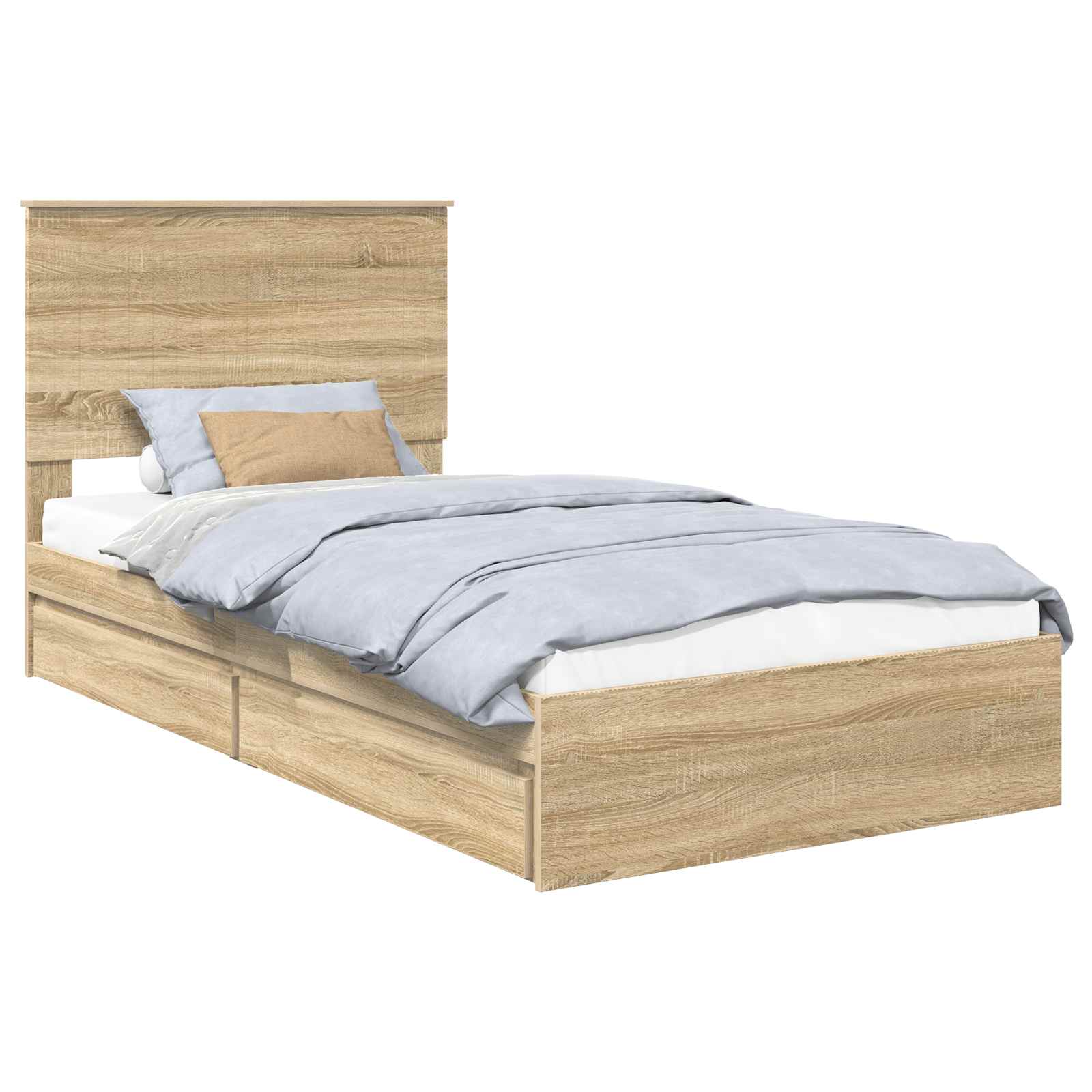 Krevet s od storage Sonoma hrast 100 x 200 cm Konstruirano drvo
