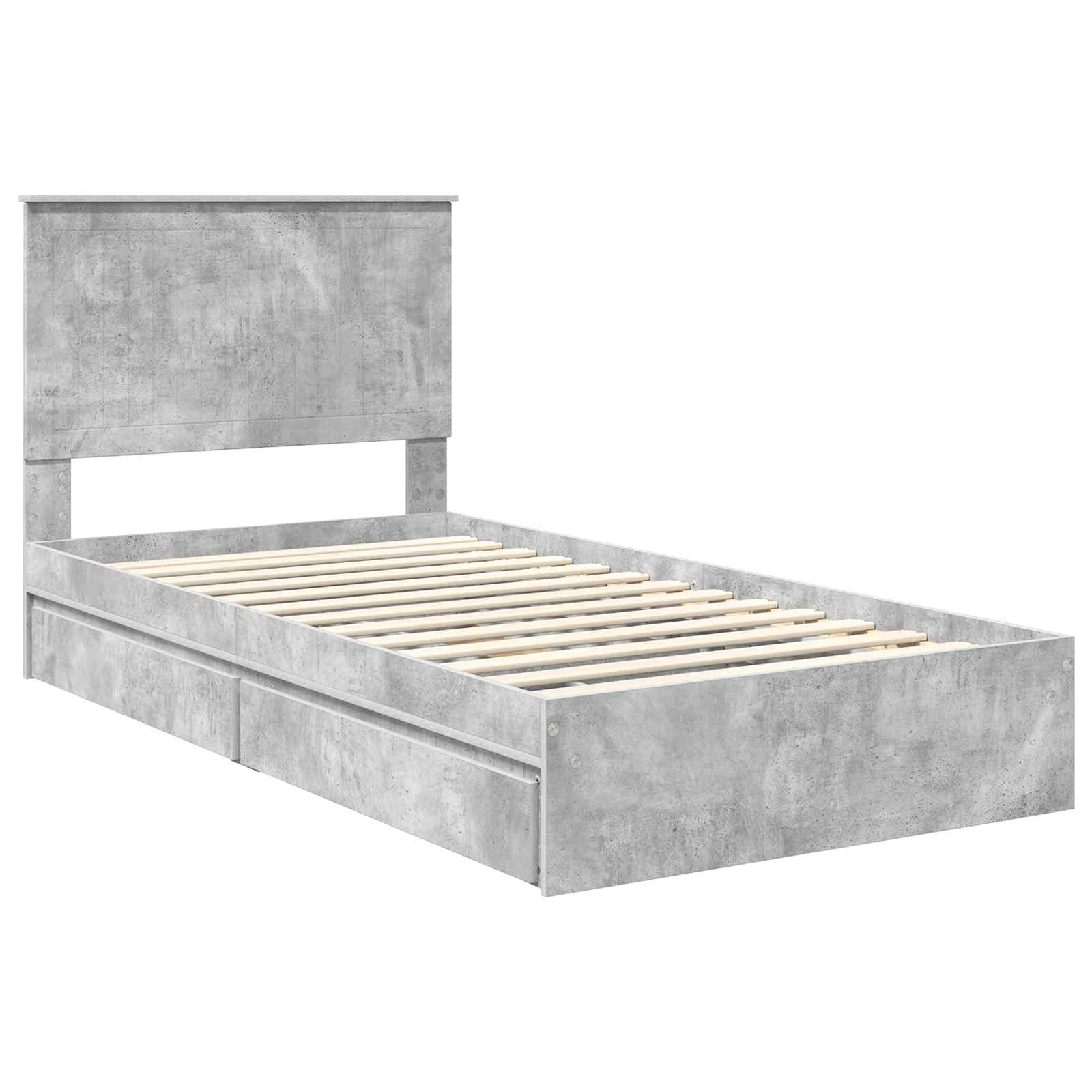 Krevet s od storage s uzglavljem Betonski sivi 100 x 200 cm