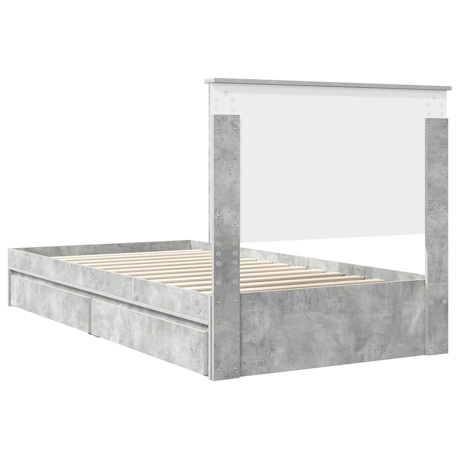 Krevet s od storage s uzglavljem Betonski sivi 100 x 200 cm