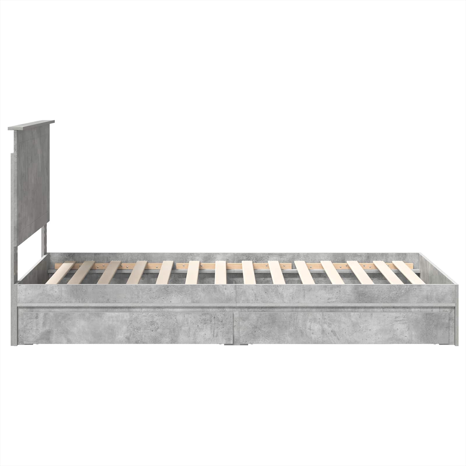 Krevet s od storage s uzglavljem Betonski sivi 100 x 200 cm