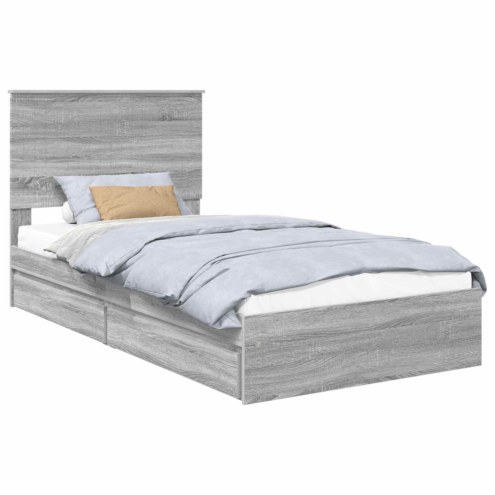 Krevet s od storage Siva Sonoma 100 x 200 cm Konstruirano drvo