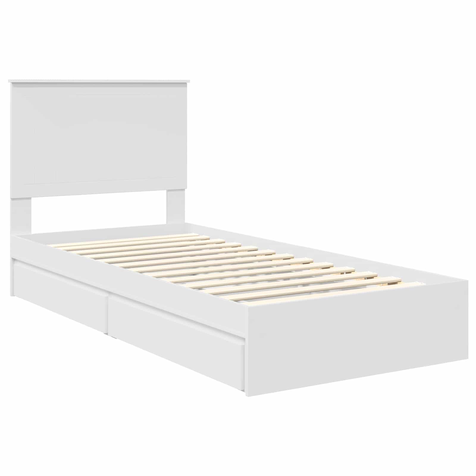Krevet s od storage Bijelo 90 x 200 cm Konstruirano drvo