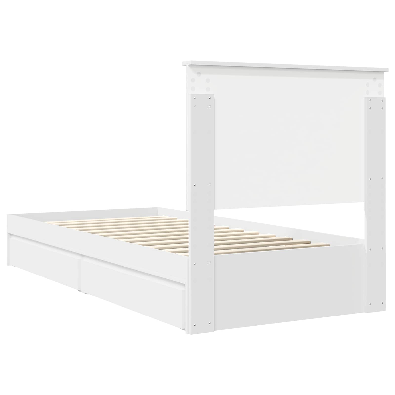 Krevet s od storage Bijelo 90 x 200 cm Konstruirano drvo
