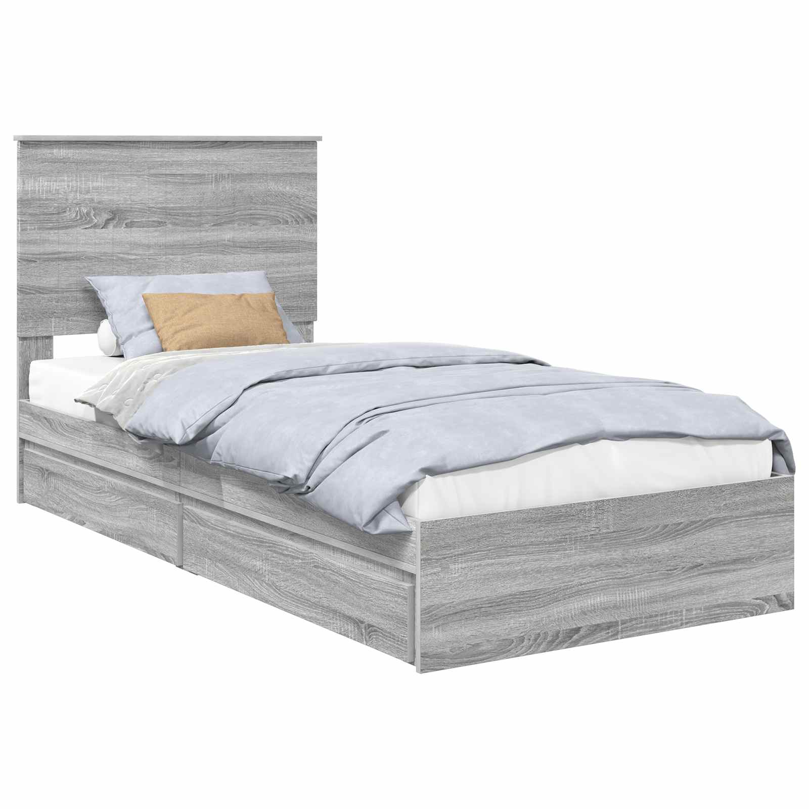 Krevet s od storage Siva Sonoma 90 x 200 cm Konstruirano drvo