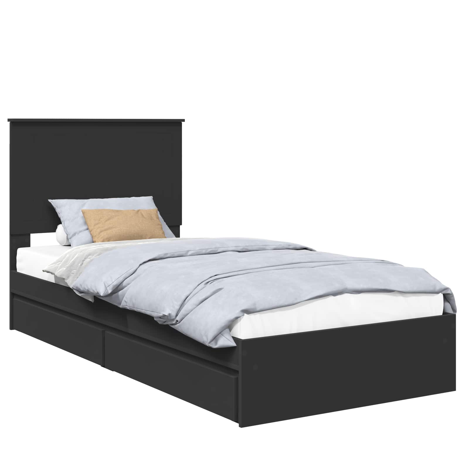 Krevet s od storage Crna 90 x 190 cm Konstruirano drvo