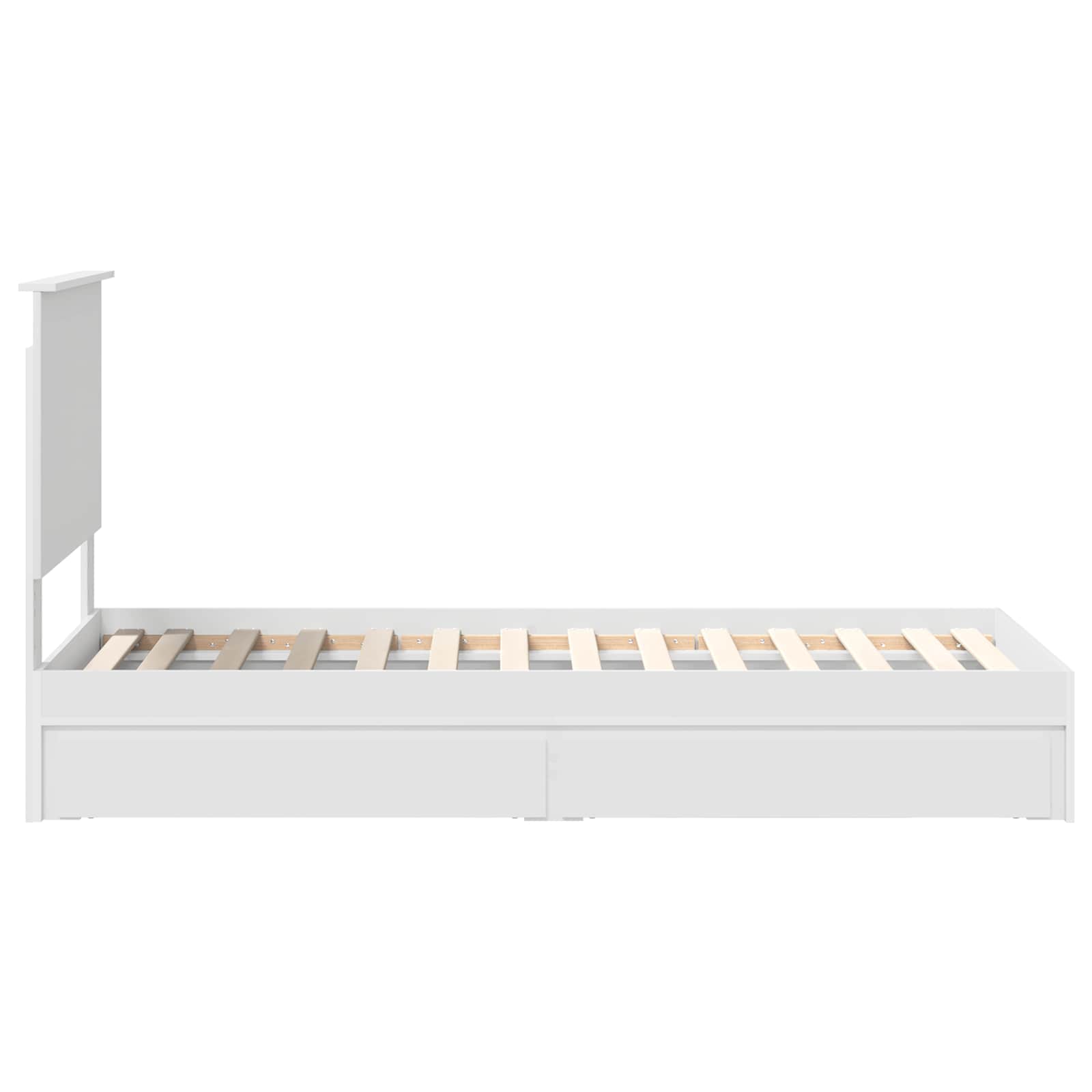 Krevet s od storage Bijelo 75 x 190 cm Konstruirano drvo