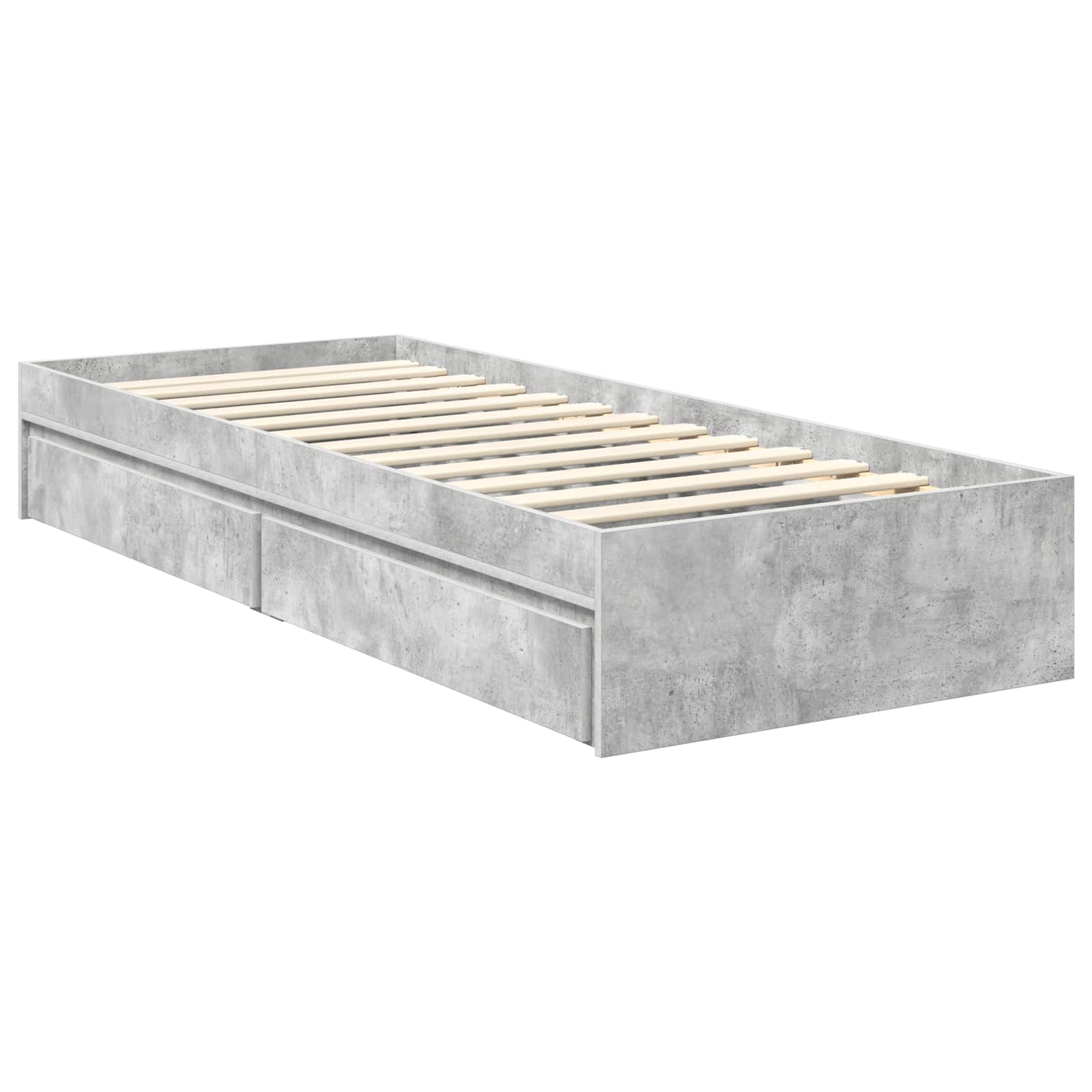 Krevet s od storage Betonski sivi 75 x 190 cm Konstruirano drvo