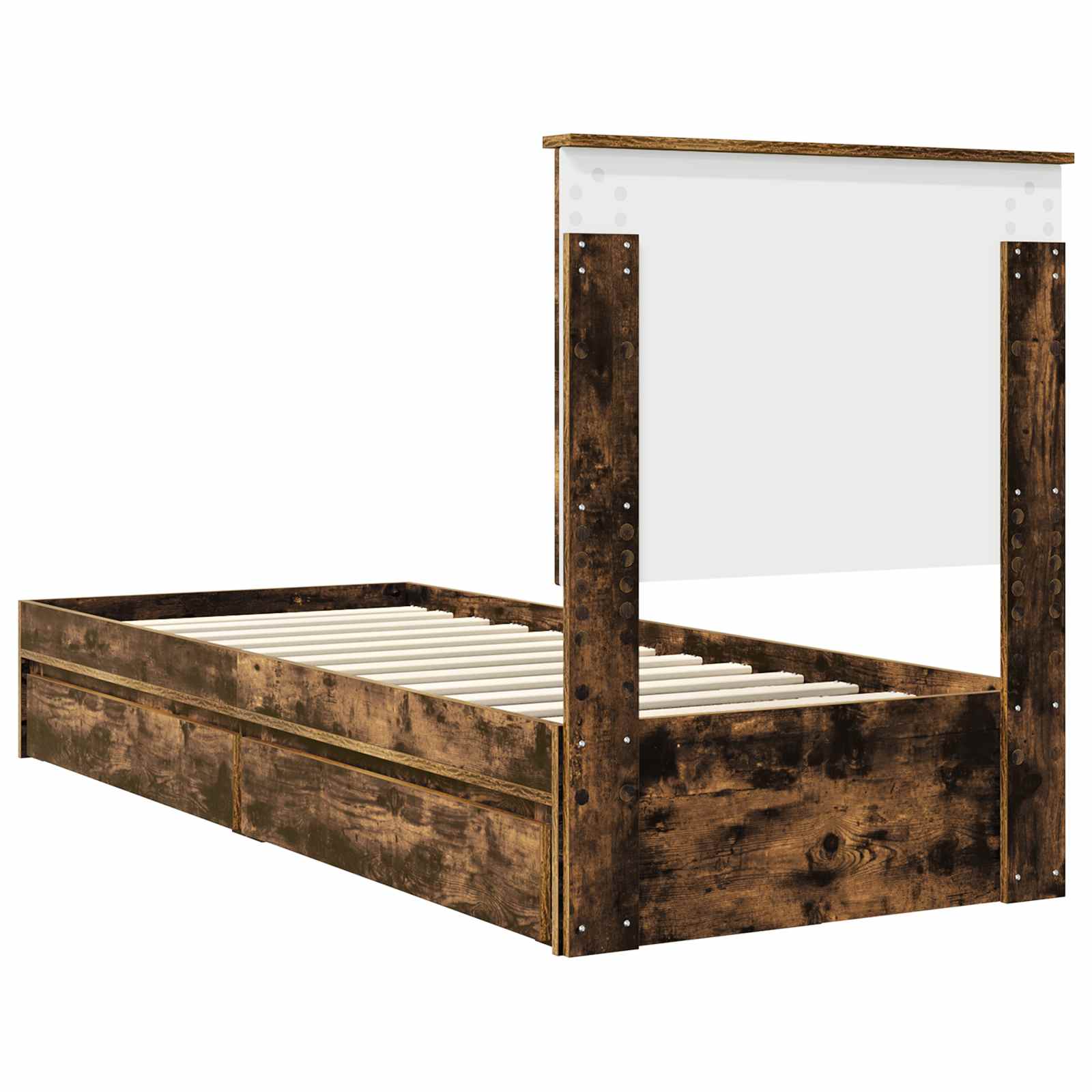 Krevet s od storage s uzglavljem Dimljeni hrast 75 x 190 cm