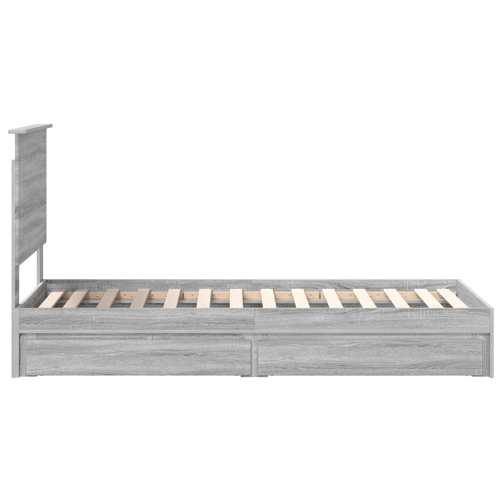 Krevet s od storage Siva Sonoma 75 x 190 cm Konstruirano drvo