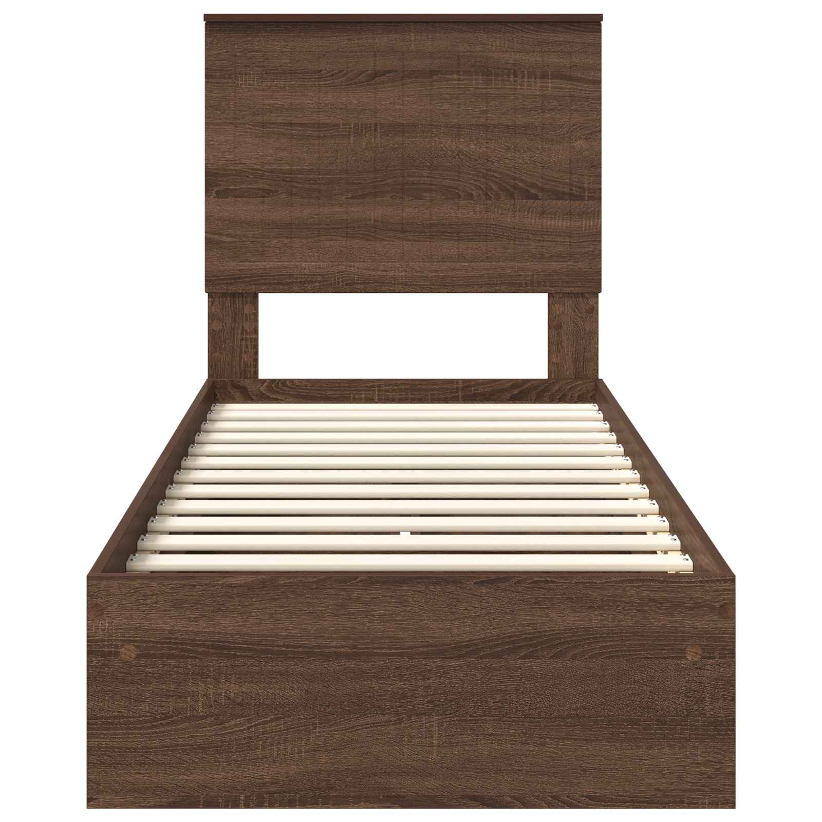 Krevet s od storage Smeđi hrast 75 x 190 cm Konstruirano drvo