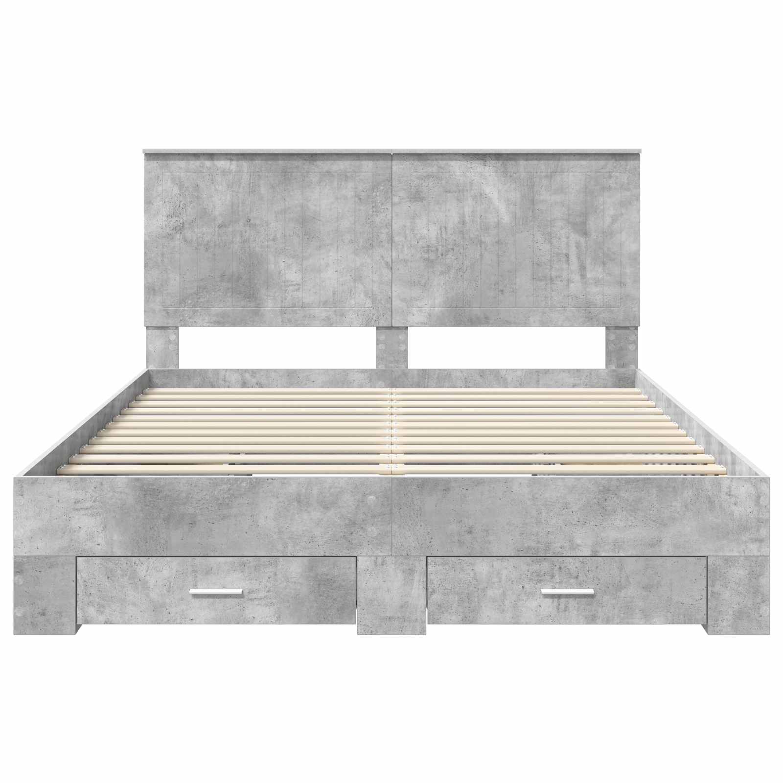 Krevetna konstrukcija s uzglavljem Betonski sivi 150 x 200 cm